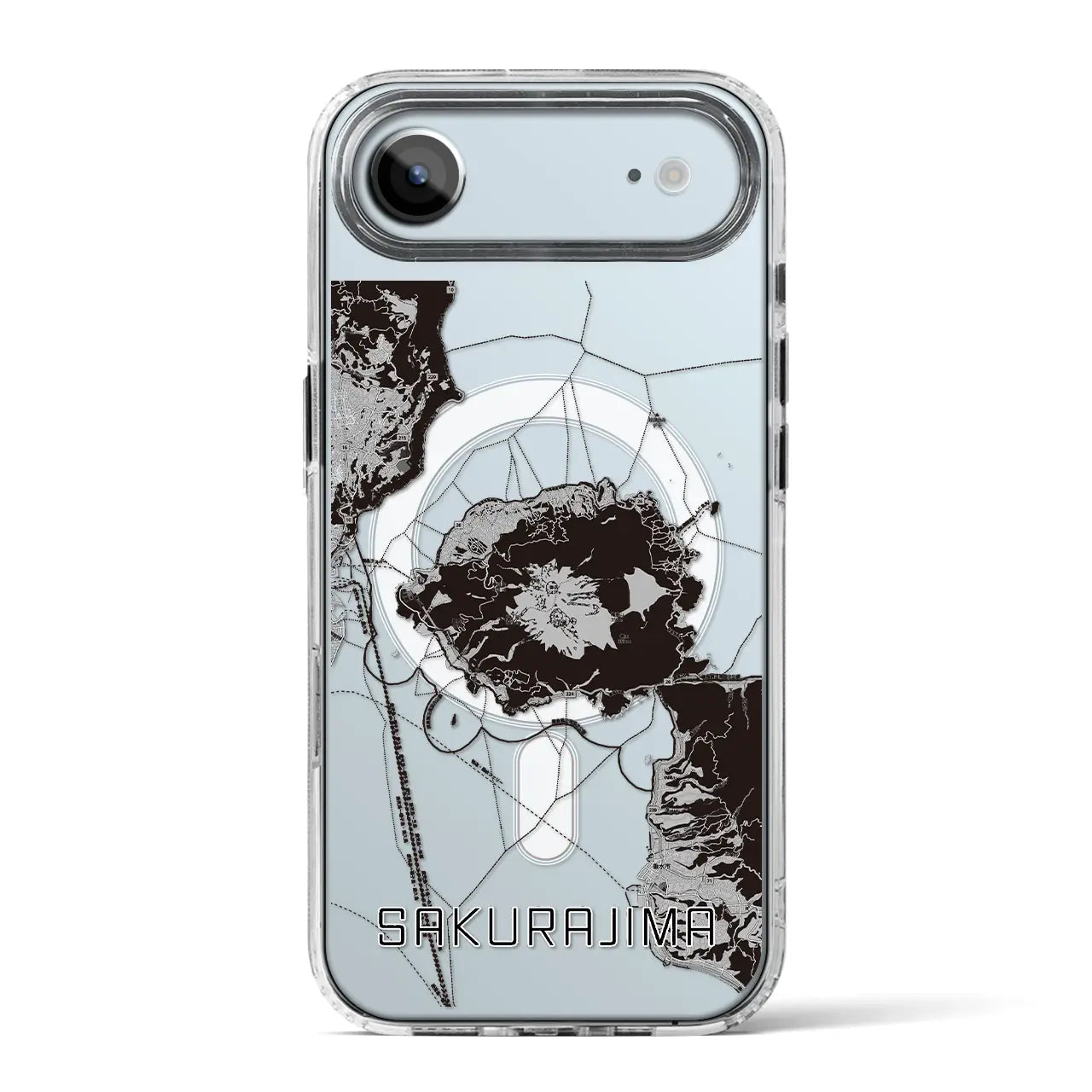 【桜島(鹿児島県)】地図柄iPhoneケース(MagSafeタイプ)