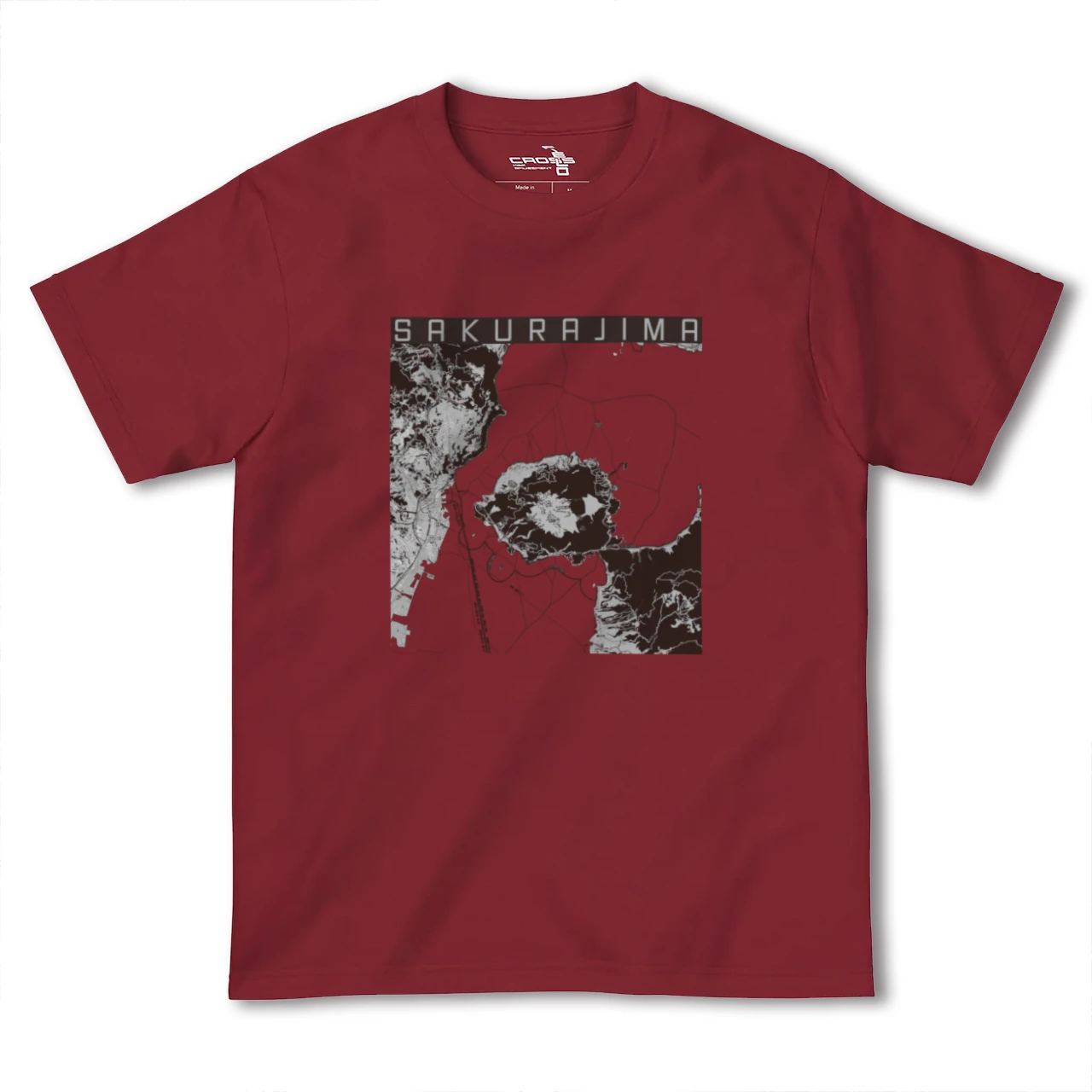 【桜島(鹿児島県)】地図柄ヘビーウェイトTシャツ