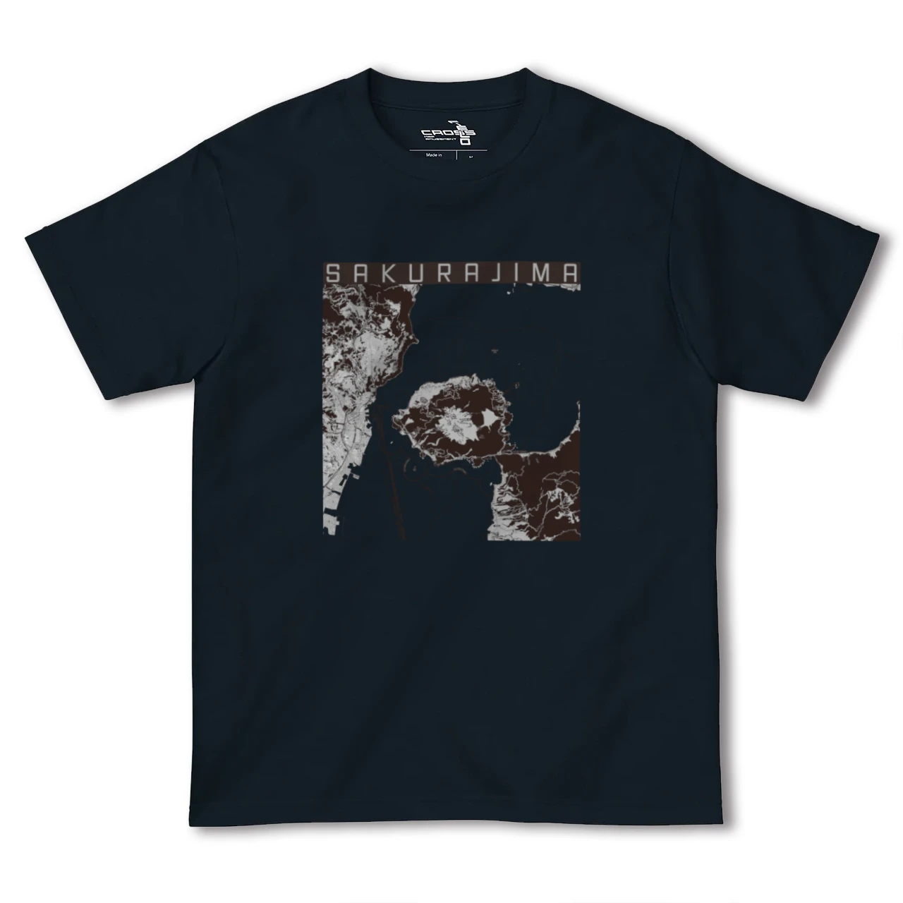【桜島(鹿児島県)】地図柄ヘビーウェイトTシャツ