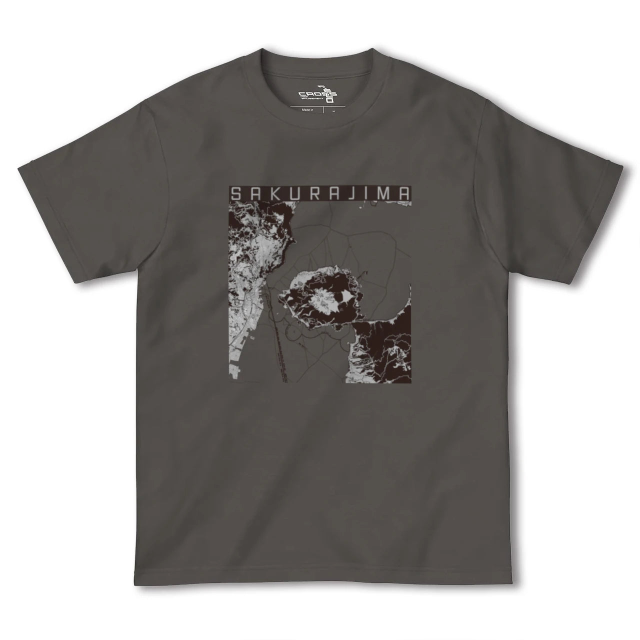 【桜島(鹿児島県)】地図柄ヘビーウェイトTシャツ