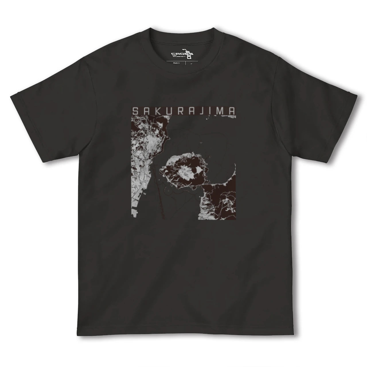 【桜島(鹿児島県)】地図柄ヘビーウェイトTシャツ
