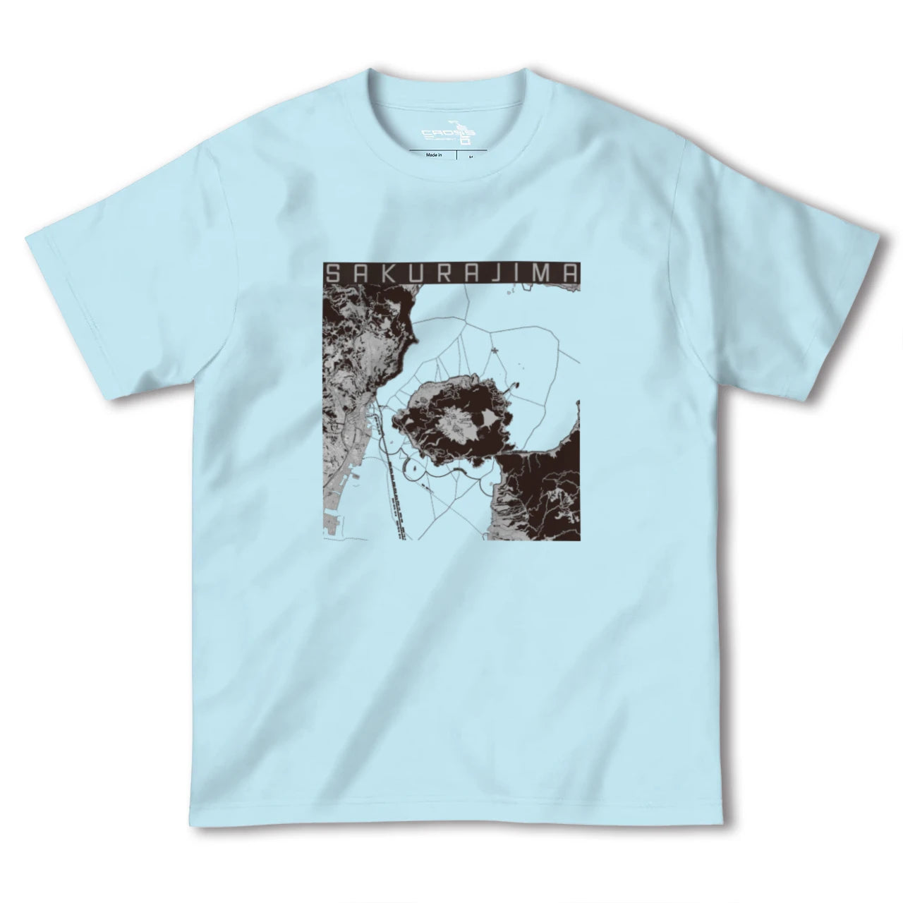 【桜島(鹿児島県)】地図柄ヘビーウェイトTシャツ