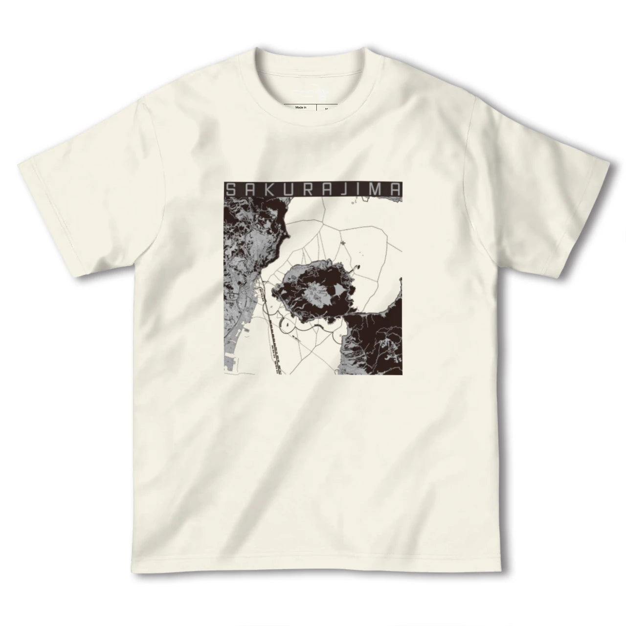 【桜島(鹿児島県)】地図柄ヘビーウェイトTシャツ
