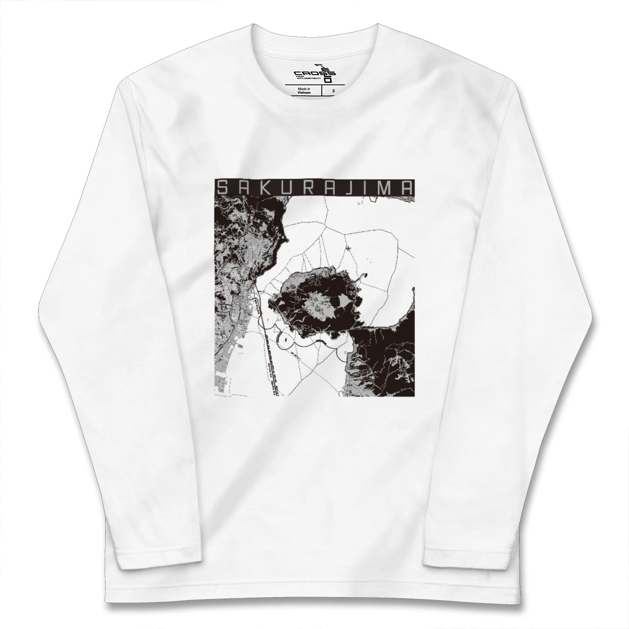 【桜島(鹿児島県)】地図柄ロングスリーブTシャツ