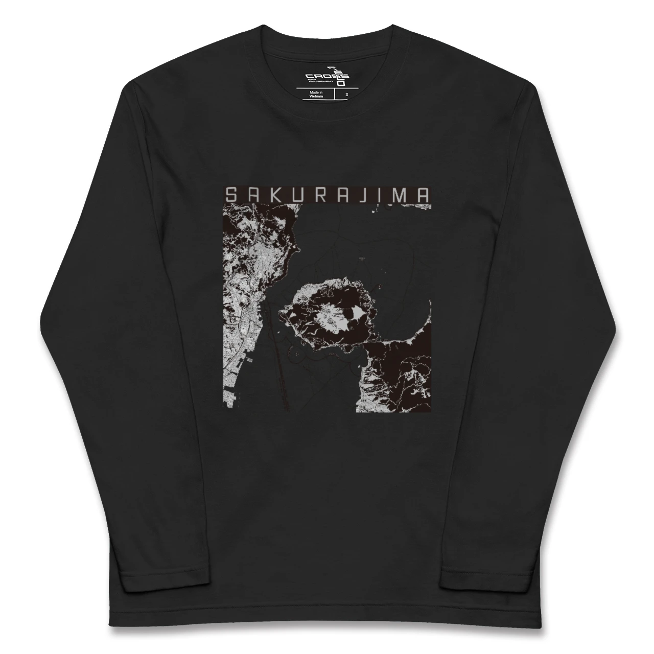 【桜島(鹿児島県)】地図柄ロングスリーブTシャツ