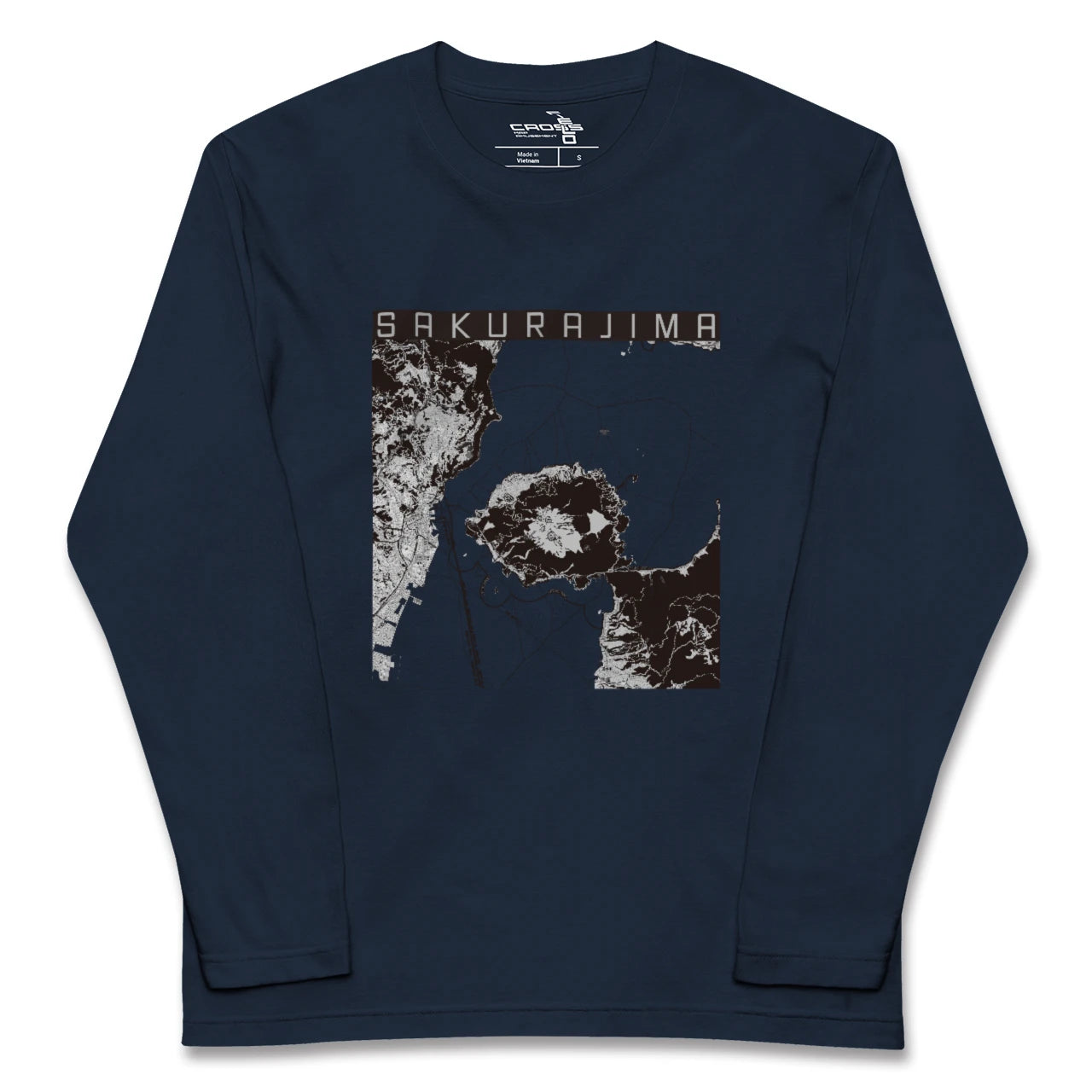 【桜島(鹿児島県)】地図柄ロングスリーブTシャツ