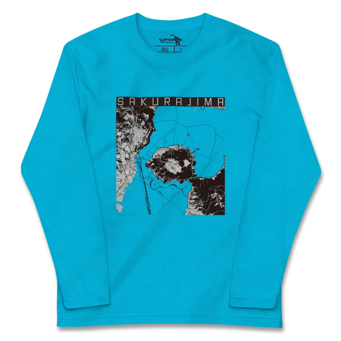 【桜島(鹿児島県)】地図柄ロングスリーブTシャツ