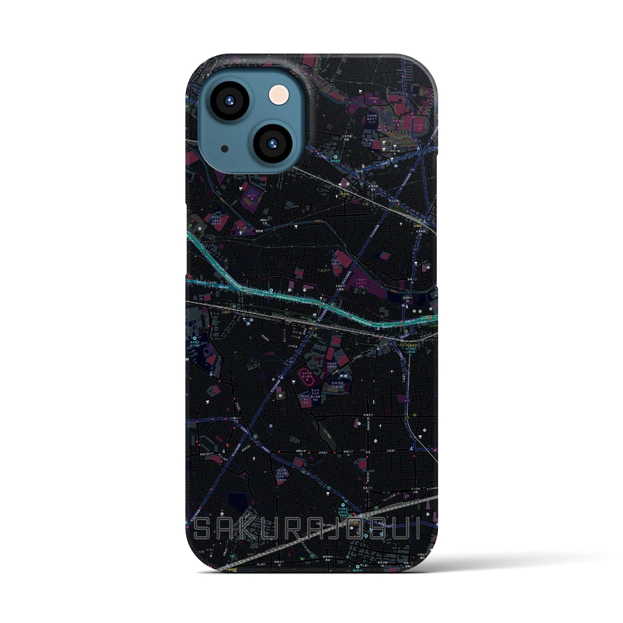 【桜上水(東京都)】地図柄iPhoneケース(バックカバータイプ)