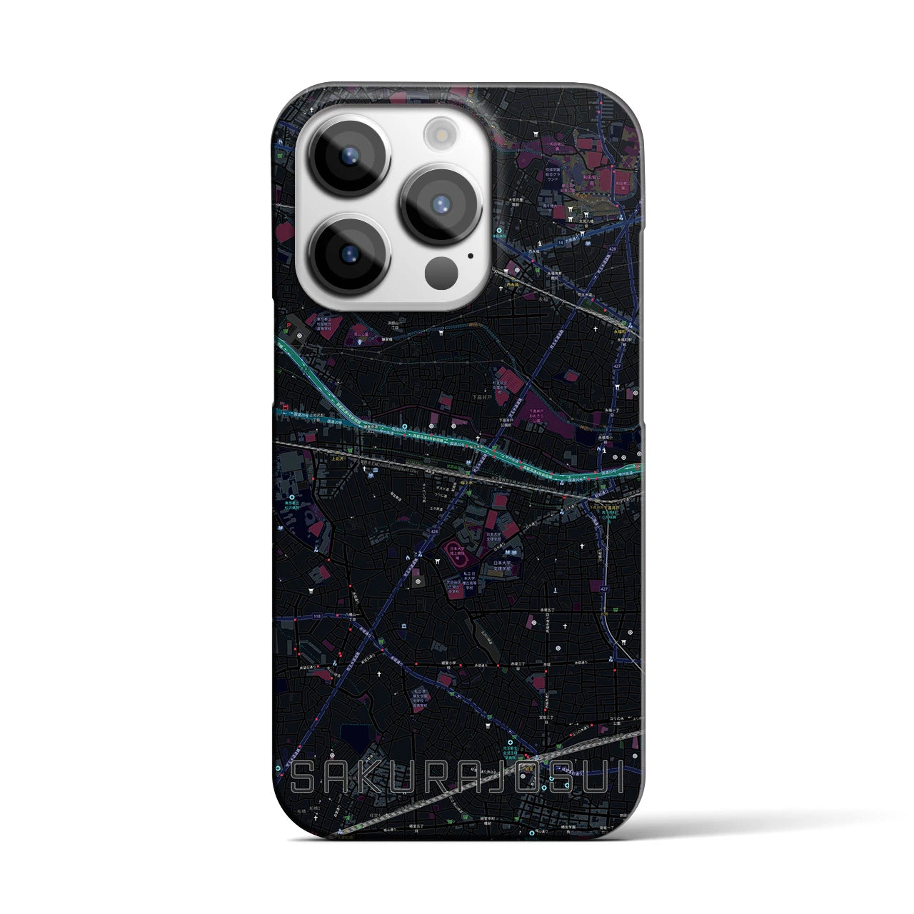【桜上水(東京都)】地図柄iPhoneケース(バックカバータイプ)