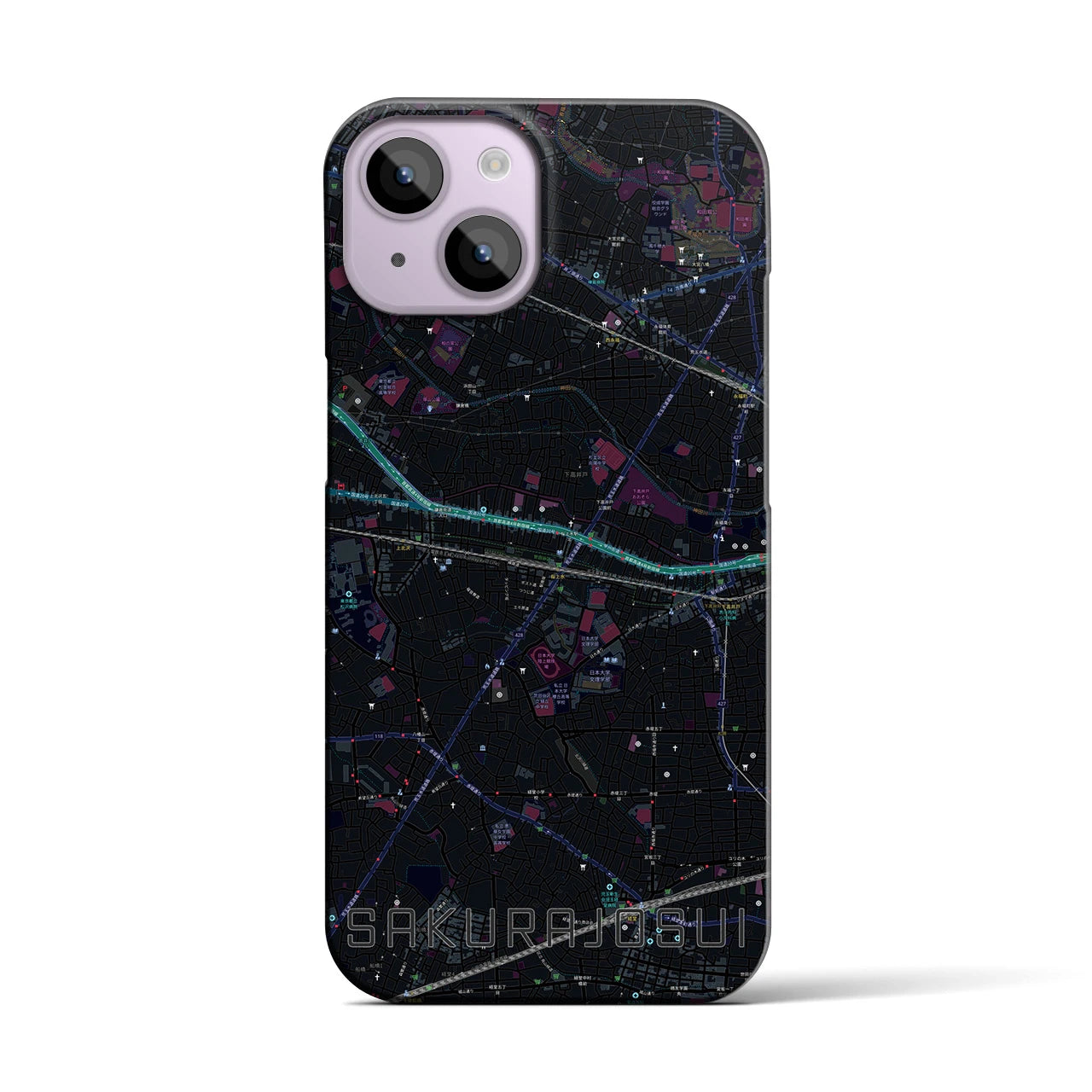 【桜上水(東京都)】地図柄iPhoneケース(バックカバータイプ)
