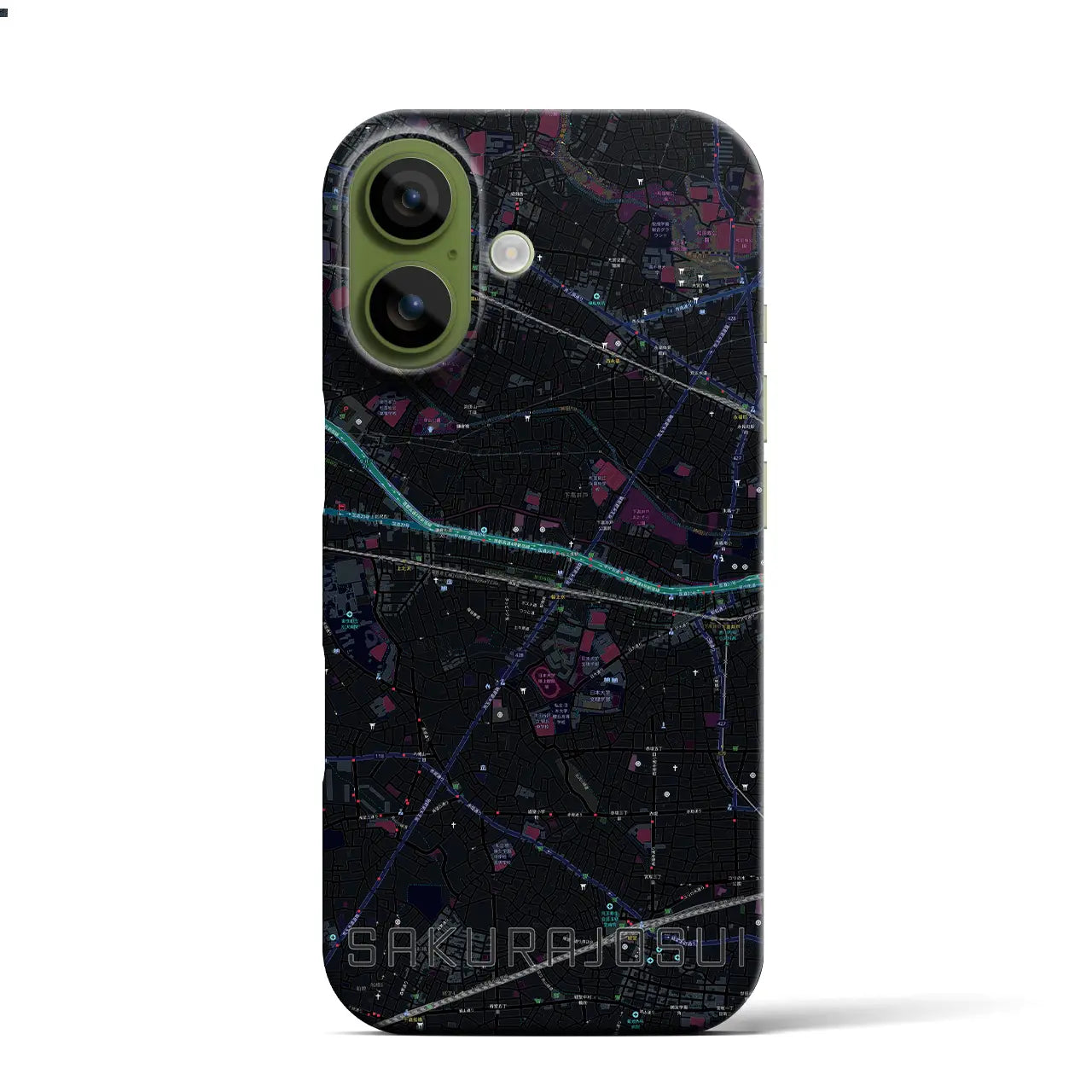 【桜上水(東京都)】地図柄iPhoneケース(バックカバータイプ)