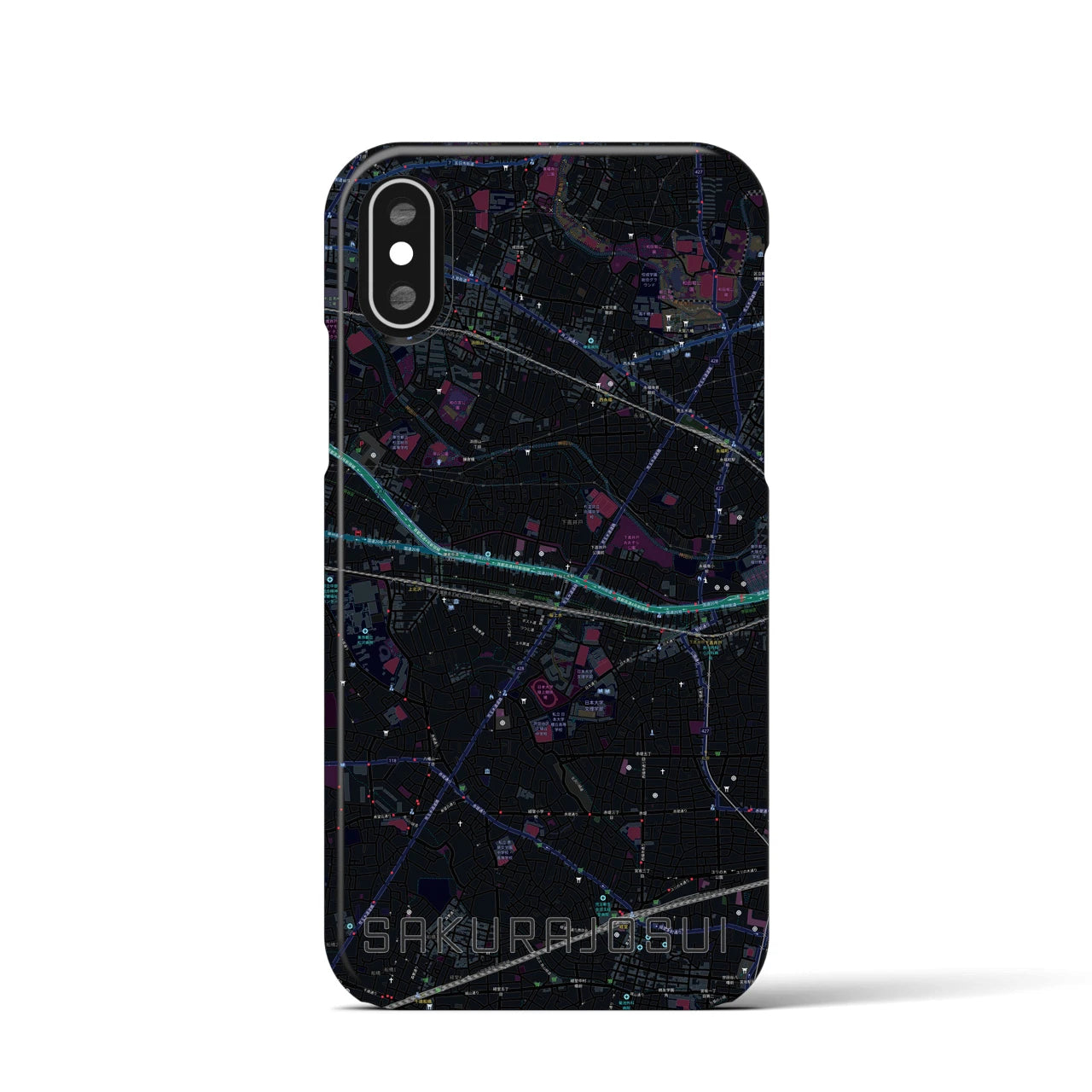 【桜上水(東京都)】地図柄iPhoneケース(バックカバータイプ)