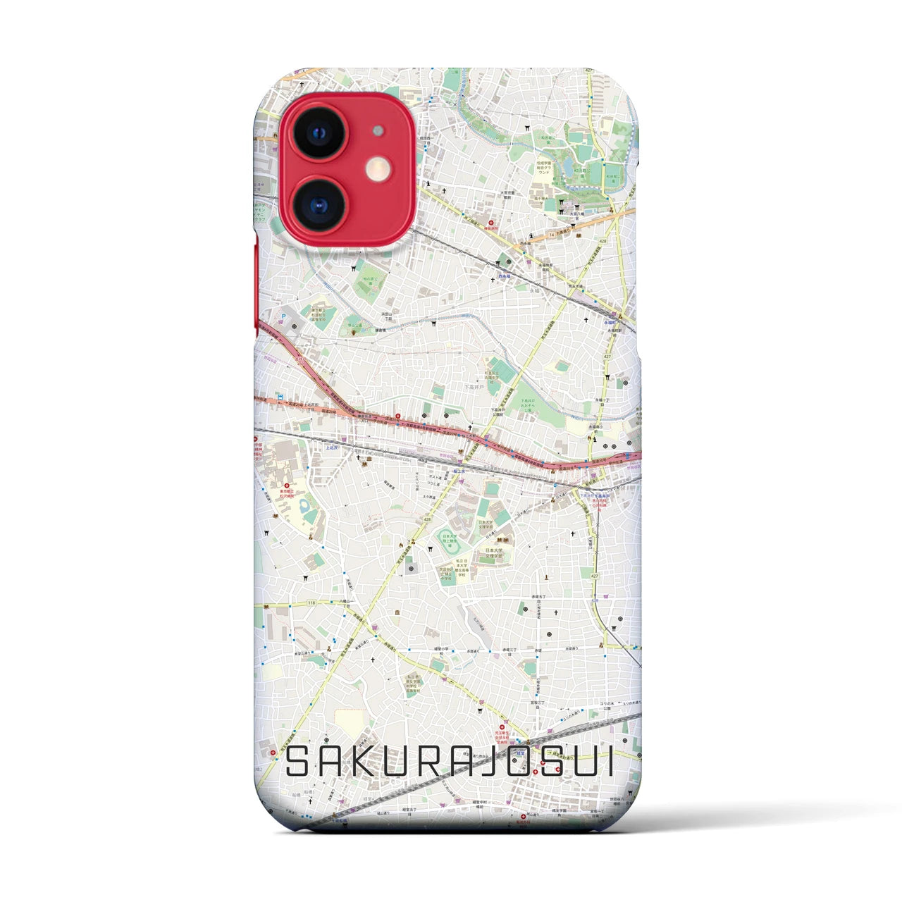 【桜上水(東京都)】地図柄iPhoneケース(バックカバータイプ)