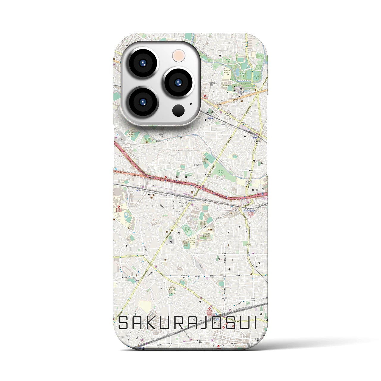 【桜上水(東京都)】地図柄iPhoneケース(バックカバータイプ)