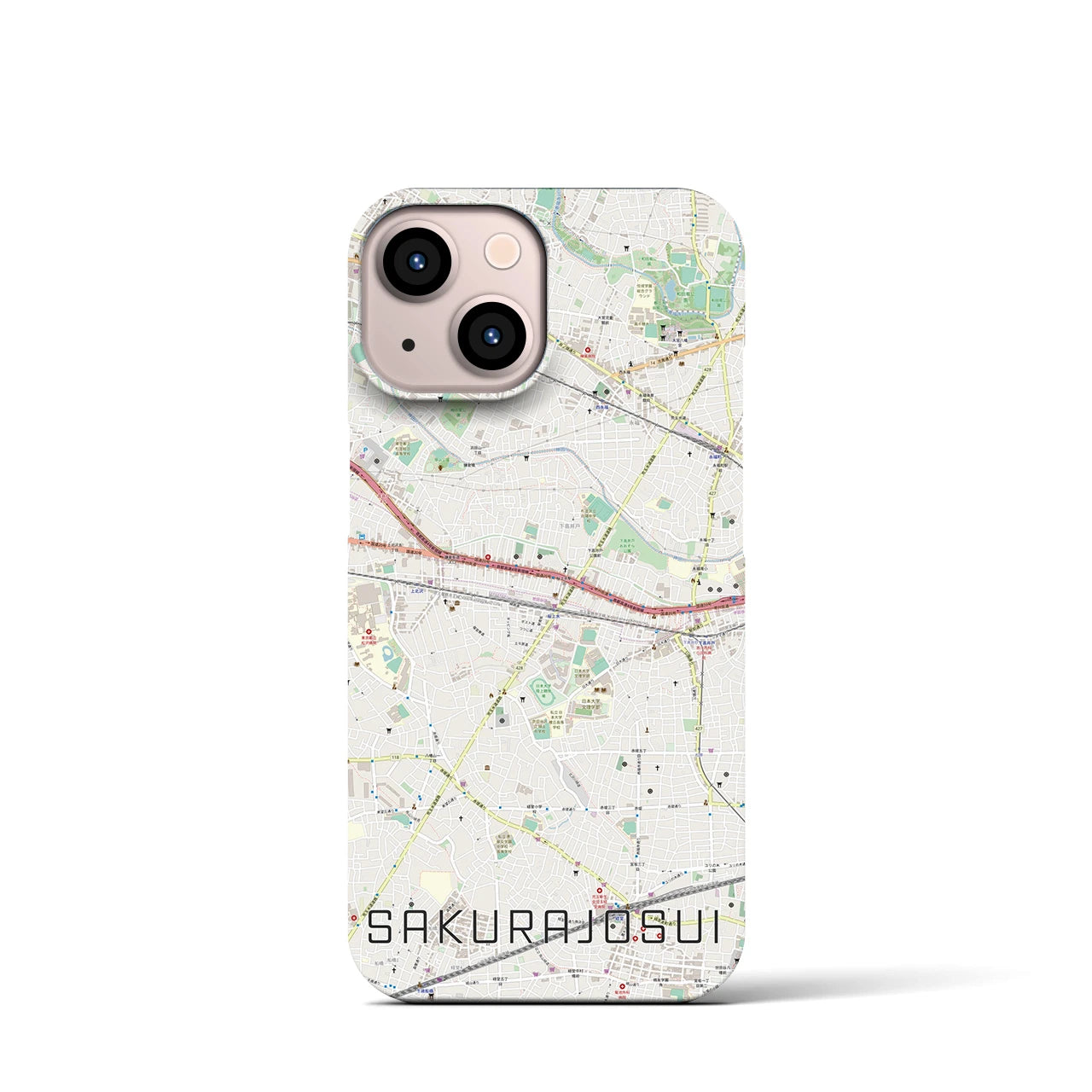 【桜上水(東京都)】地図柄iPhoneケース(バックカバータイプ)