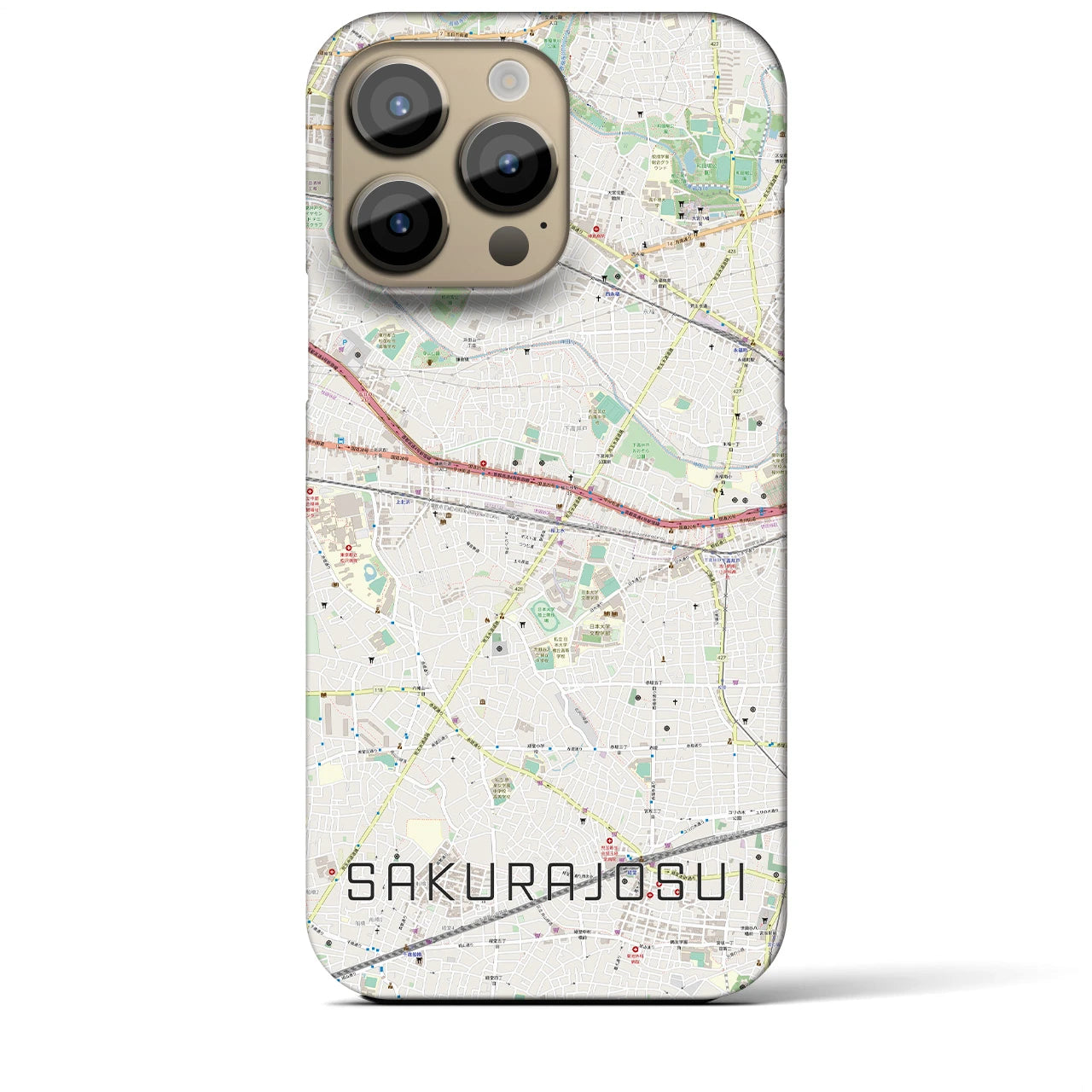 【桜上水(東京都)】地図柄iPhoneケース(バックカバータイプ)
