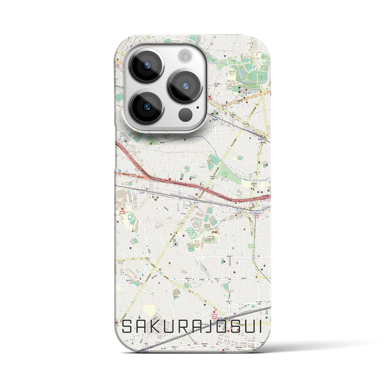 【桜上水(東京都)】地図柄iPhoneケース(バックカバータイプ)
