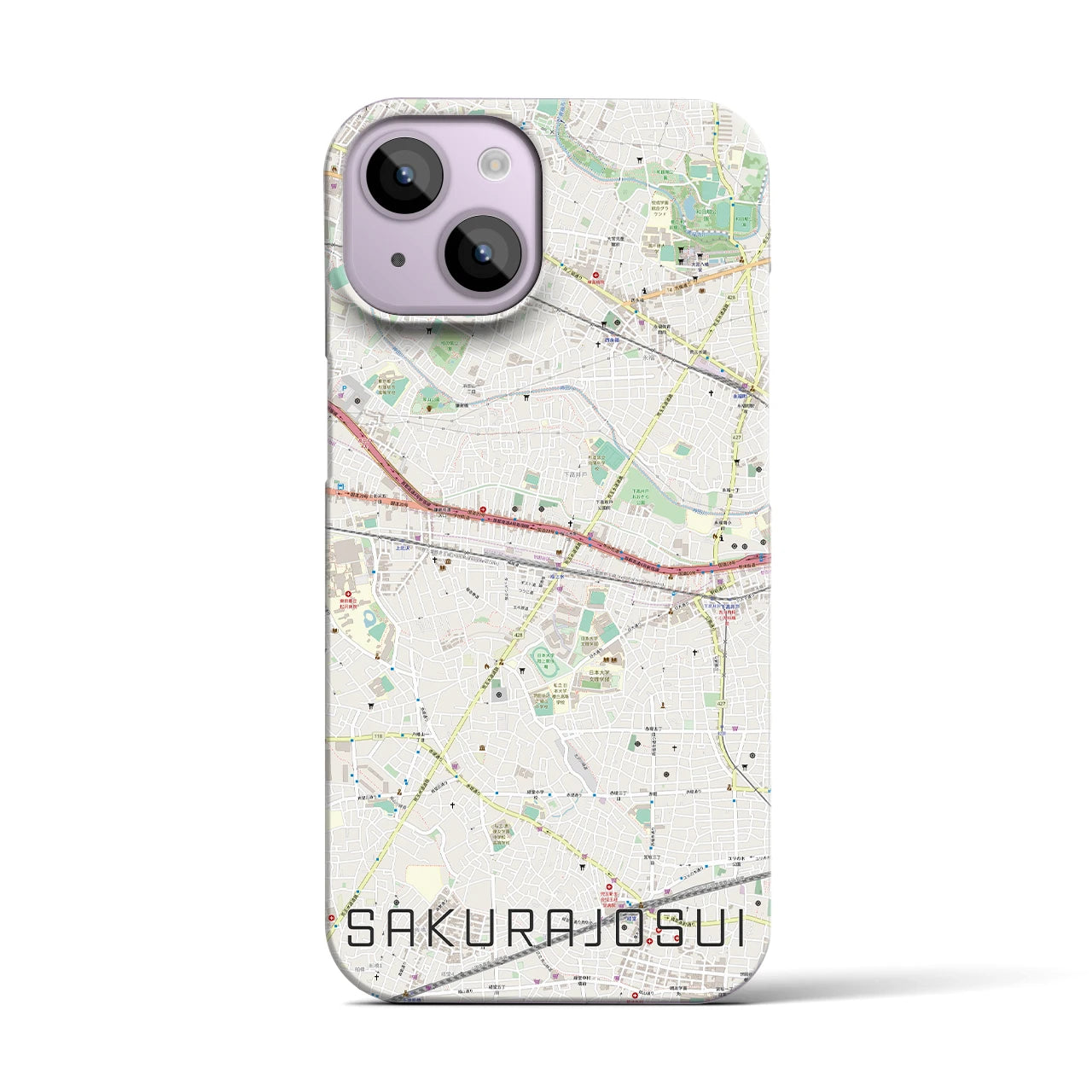 【桜上水(東京都)】地図柄iPhoneケース(バックカバータイプ)