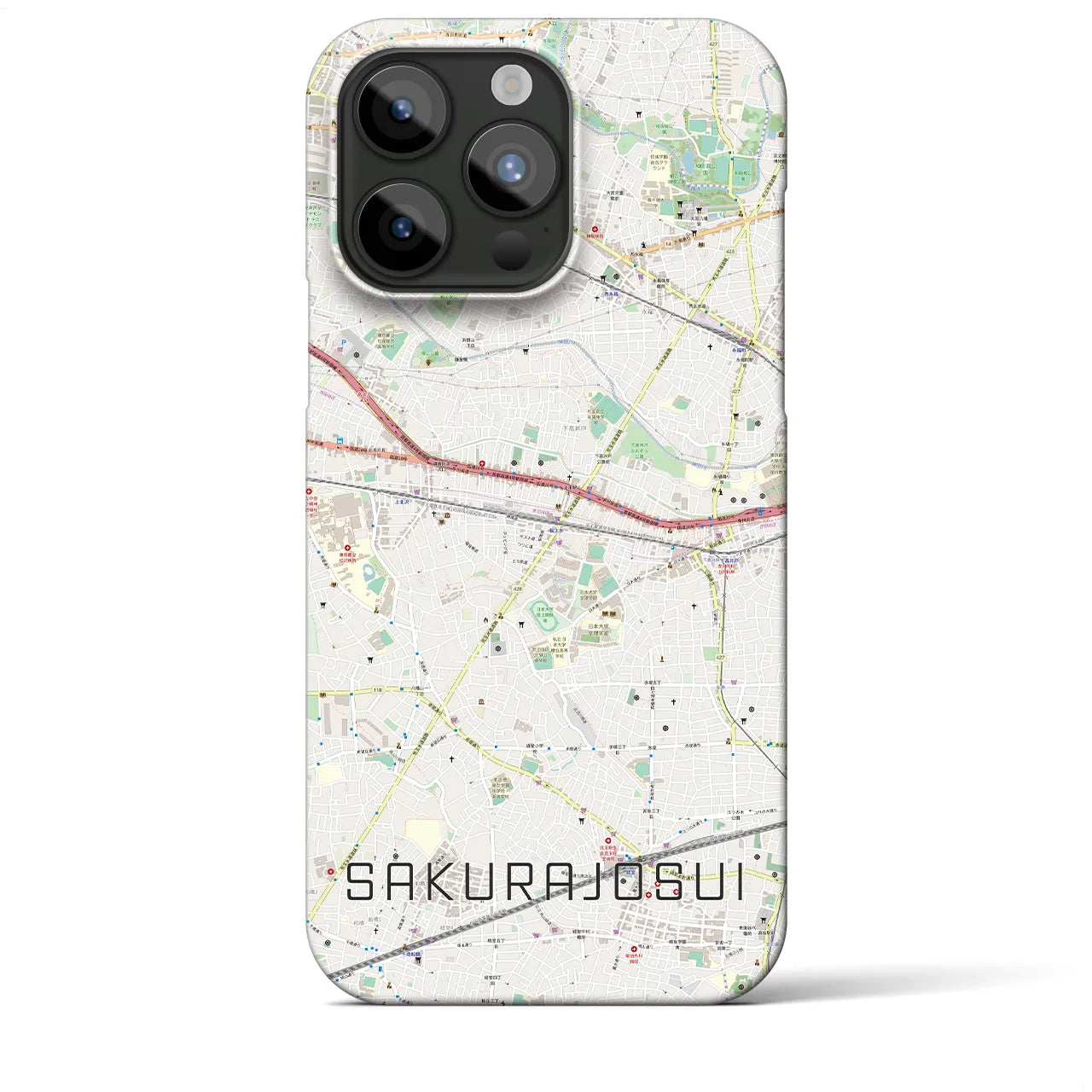 【桜上水(東京都)】地図柄iPhoneケース(バックカバータイプ)