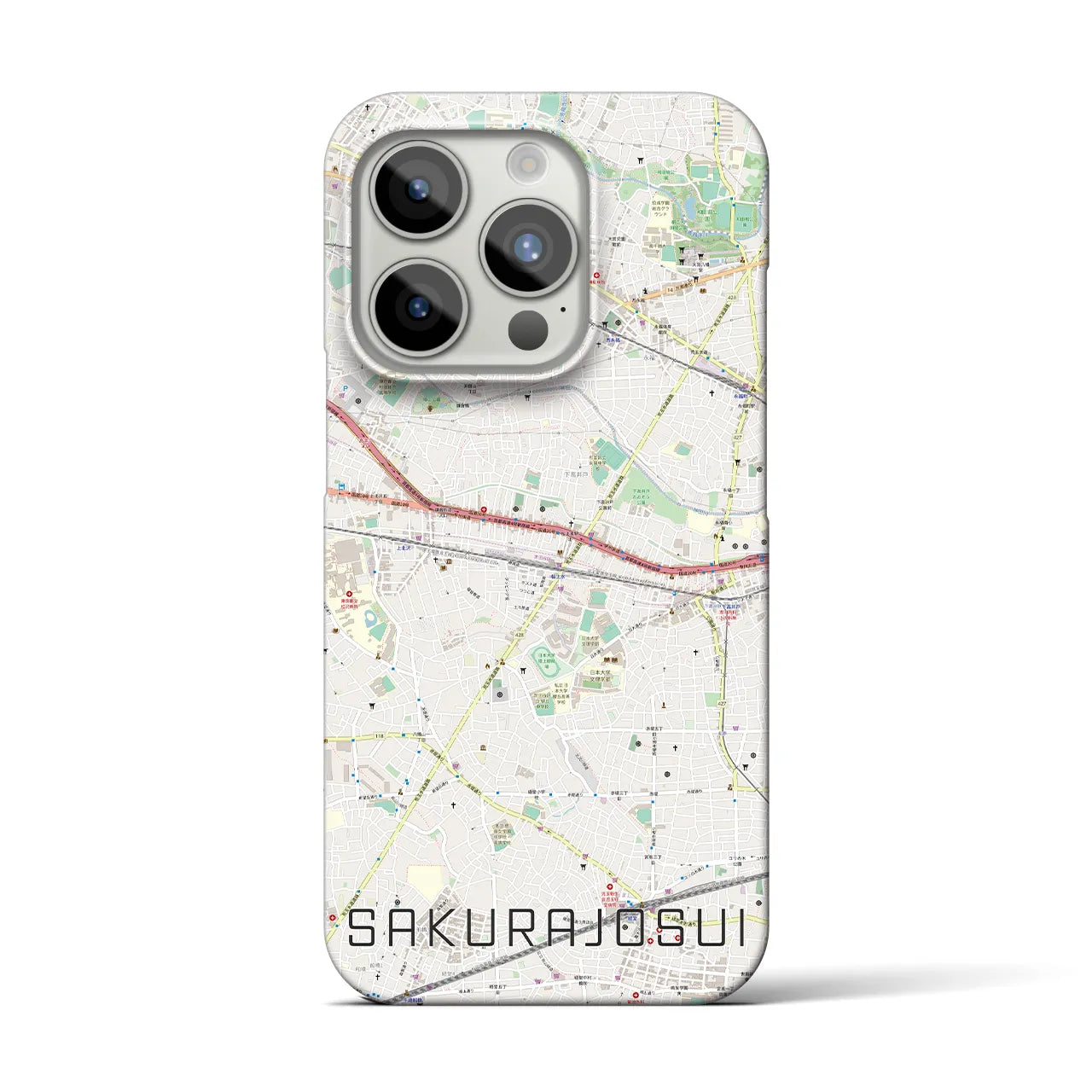【桜上水(東京都)】地図柄iPhoneケース(バックカバータイプ)