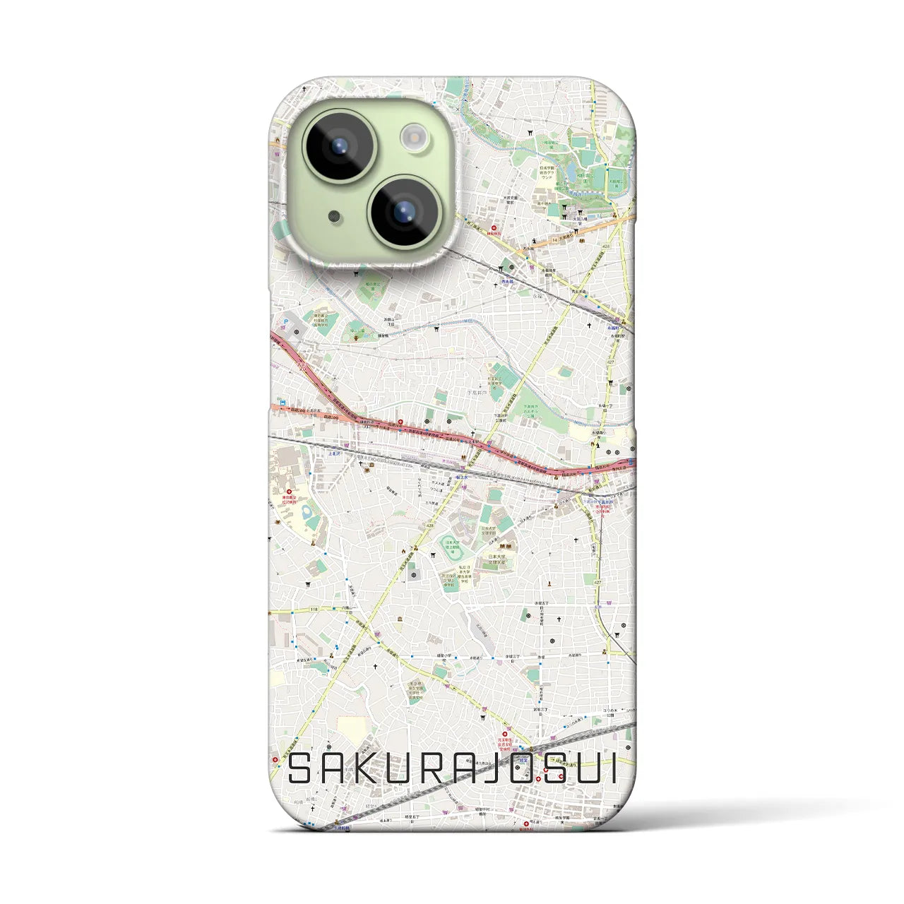 【桜上水(東京都)】地図柄iPhoneケース(バックカバータイプ)