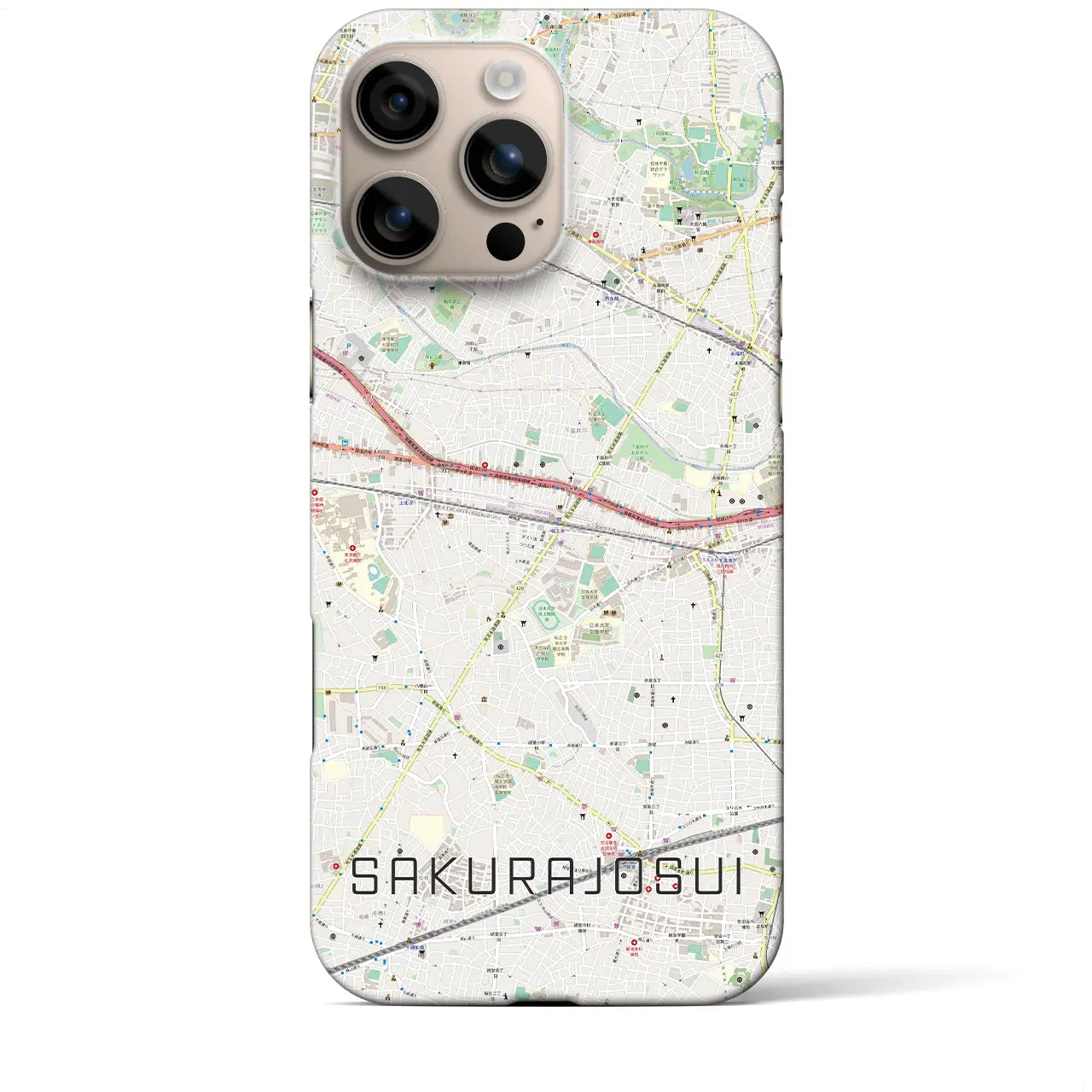 【桜上水(東京都)】地図柄iPhoneケース(バックカバータイプ)