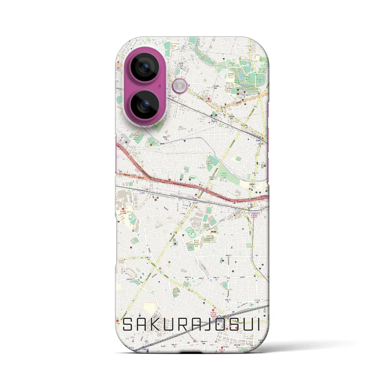 【桜上水(東京都)】地図柄iPhoneケース(バックカバータイプ)