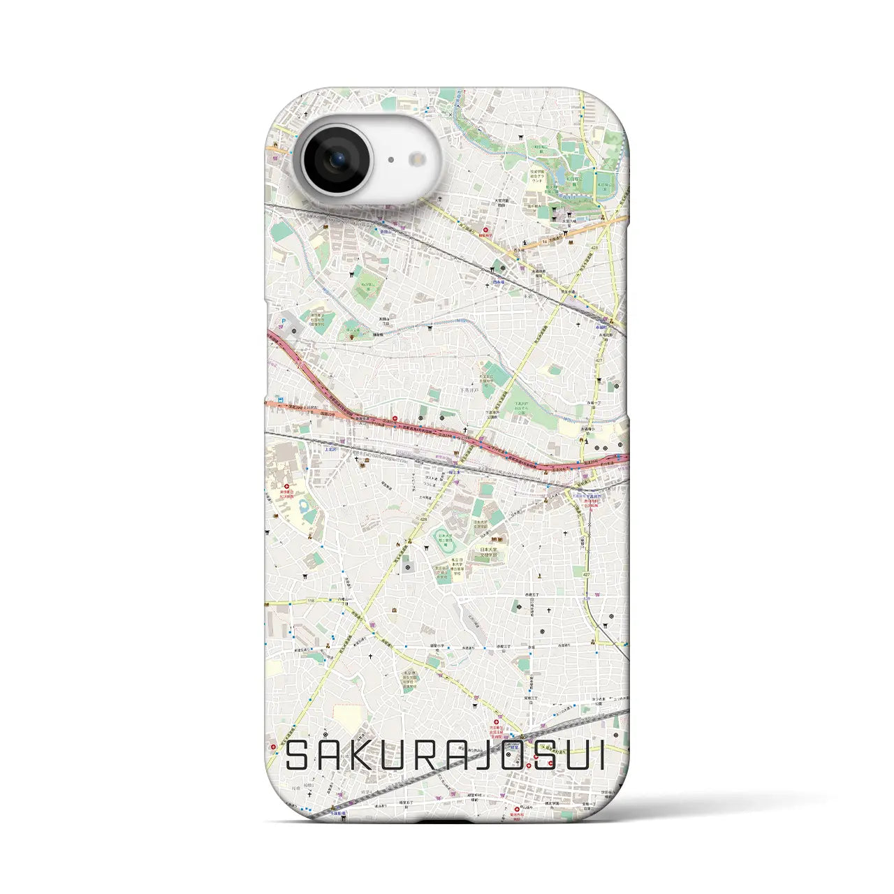 【桜上水(東京都)】地図柄iPhoneケース(バックカバータイプ)