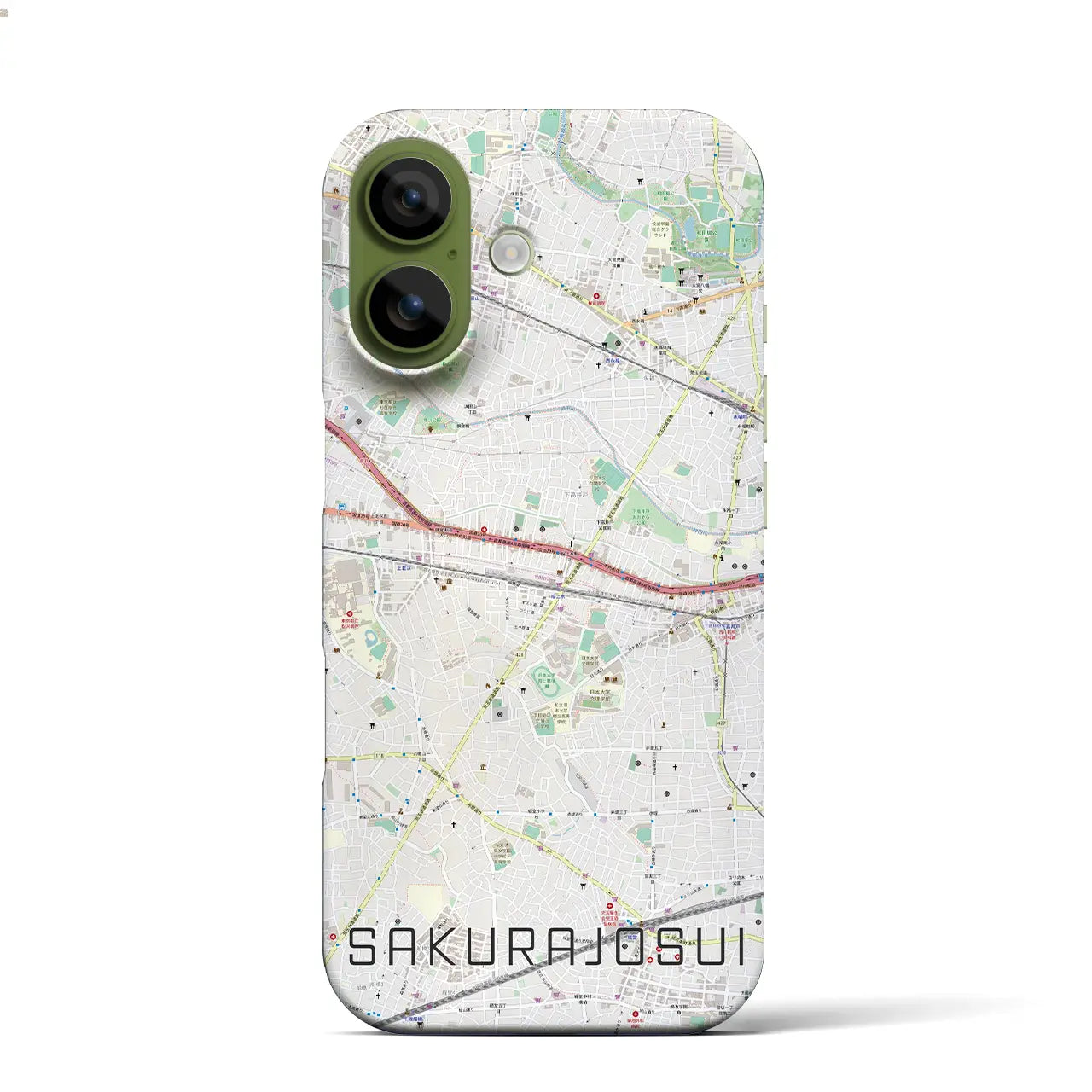 【桜上水(東京都)】地図柄iPhoneケース(バックカバータイプ)ナチュラル・iPhone 17 Pro Max 用