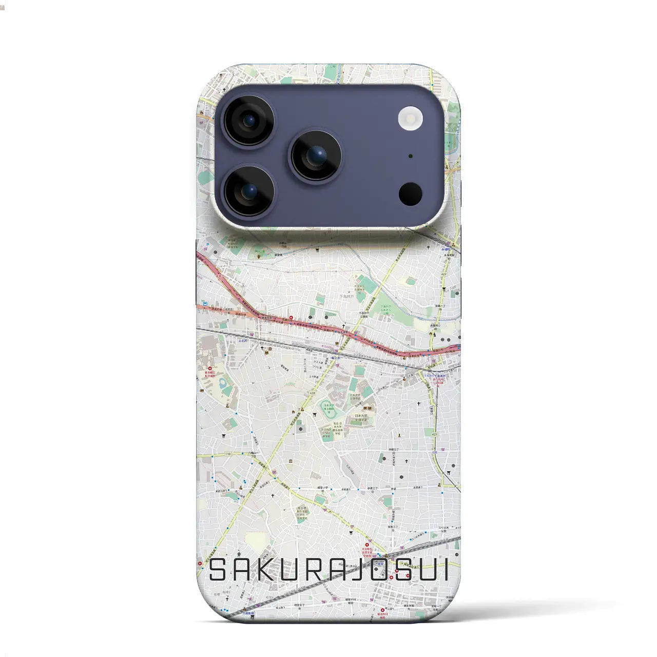 【桜上水(東京都)】地図柄iPhoneケース(バックカバータイプ)