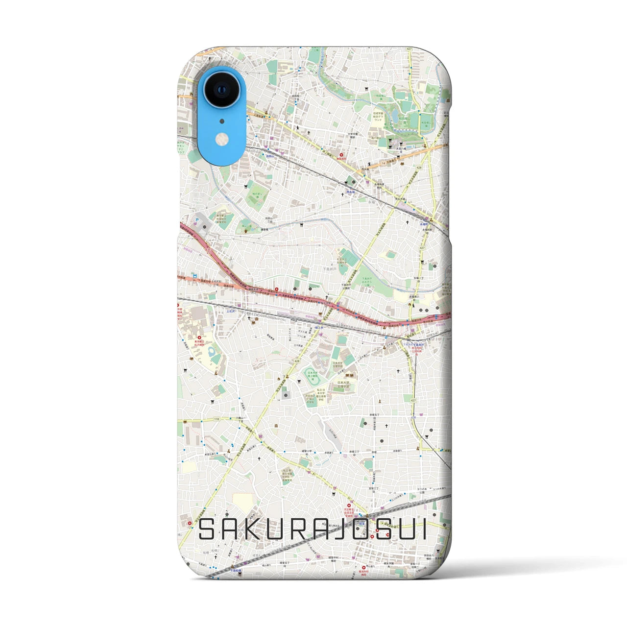 【桜上水(東京都)】地図柄iPhoneケース(バックカバータイプ)