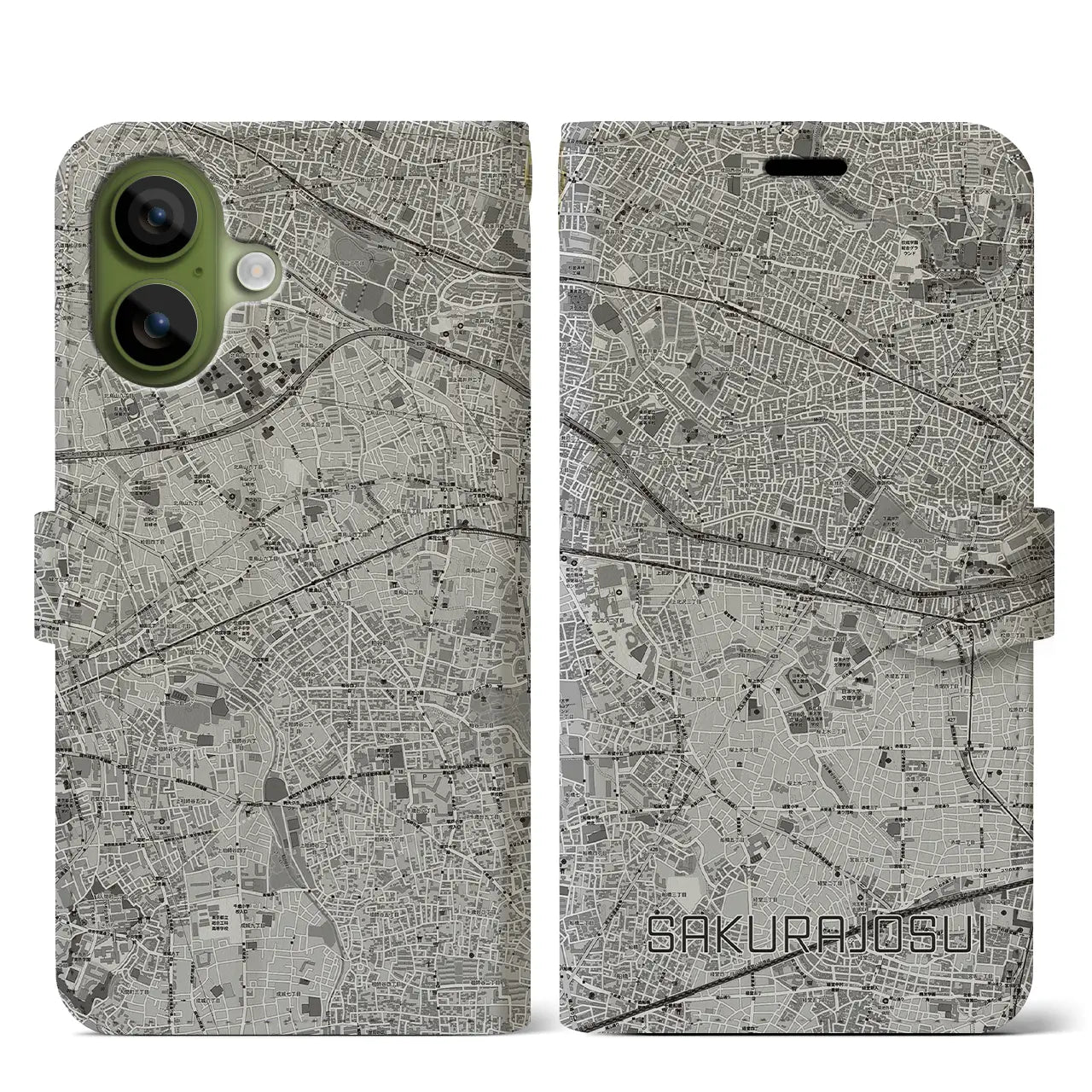 【桜上水(東京都)】地図柄iPhoneケース(手帳タイプ)