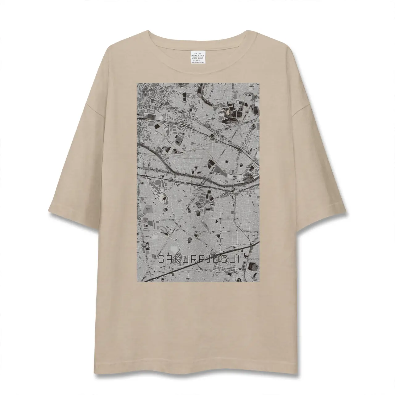 【桜上水(東京都)】地図柄ビッグシルエットTシャツ