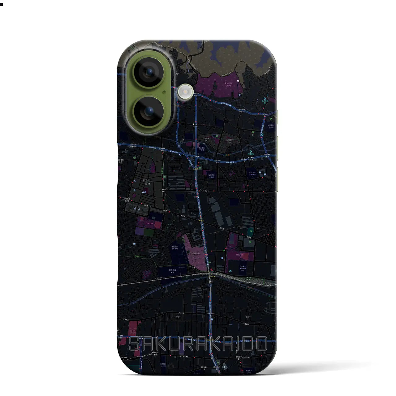 【桜街道(東京都)】地図柄iPhoneケース(バックカバータイプ)