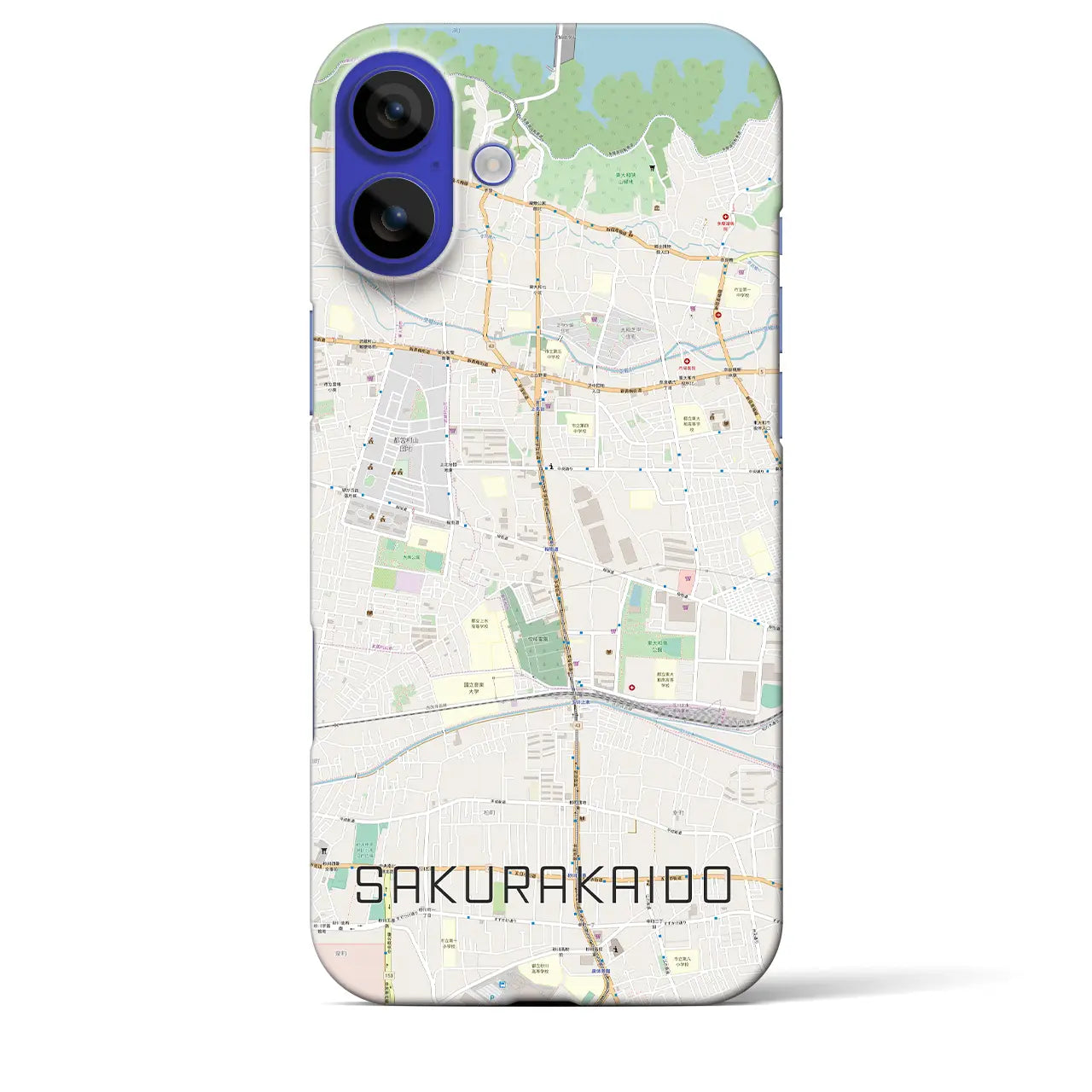 【桜街道(東京都)】地図柄iPhoneケース(バックカバータイプ)