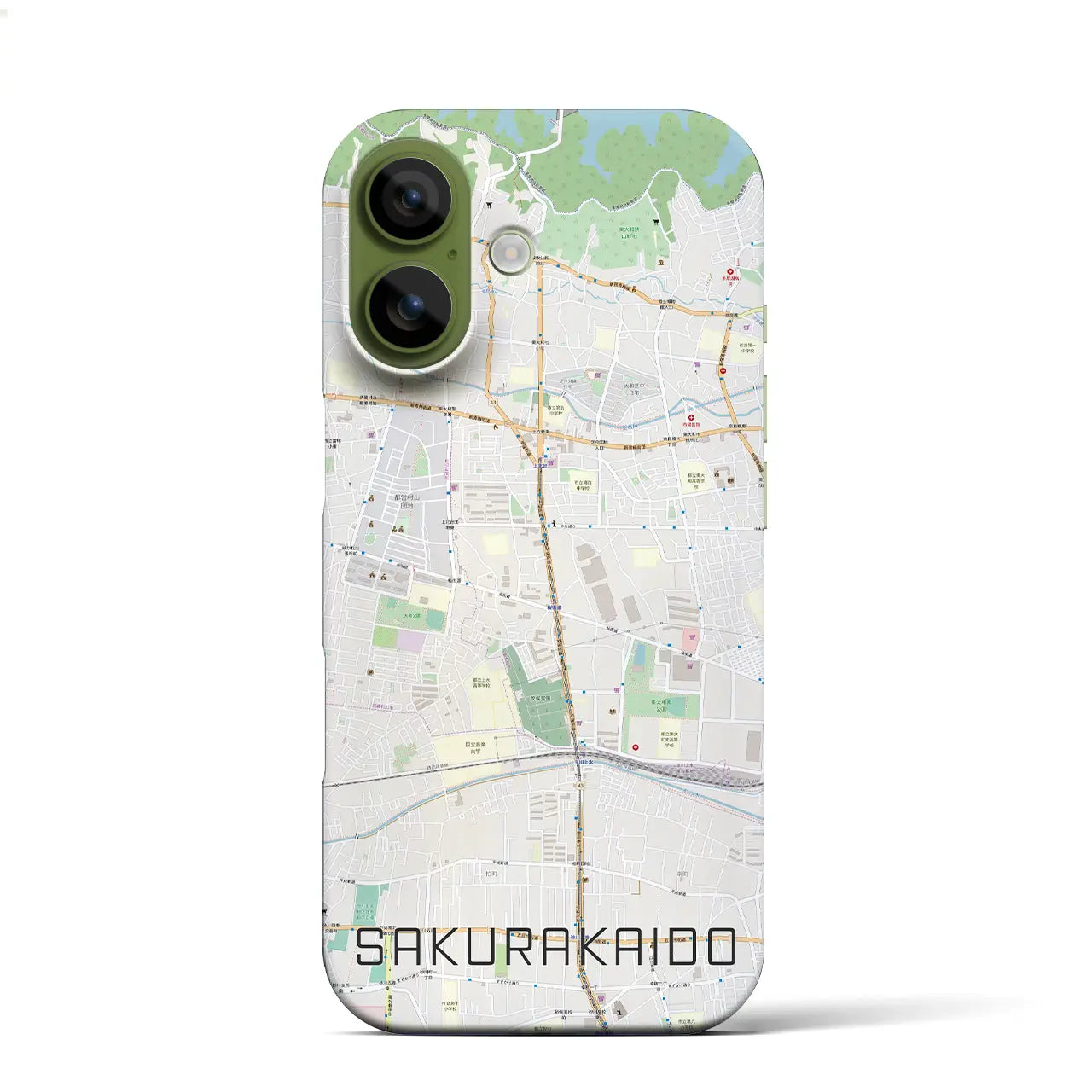 【桜街道(東京都)】地図柄iPhoneケース(バックカバータイプ)