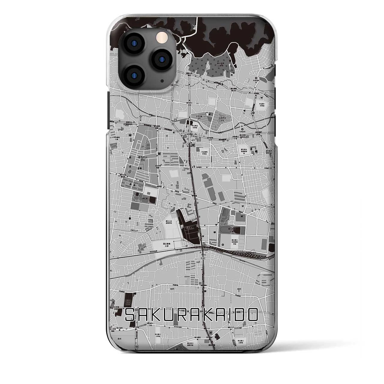 【桜街道(東京都)】地図柄iPhoneケース(クリアタイプ)