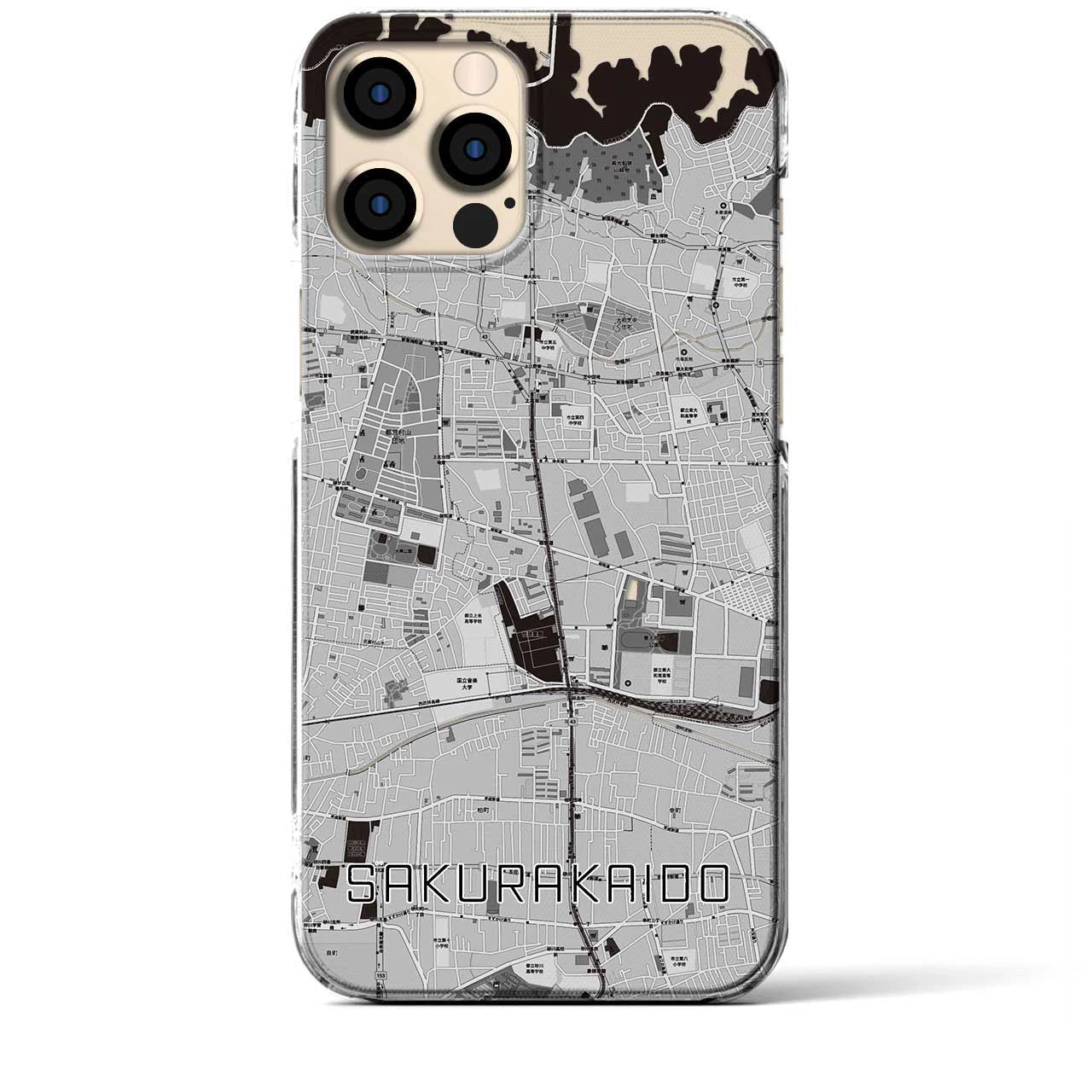 【桜街道(東京都)】地図柄iPhoneケース(クリアタイプ)