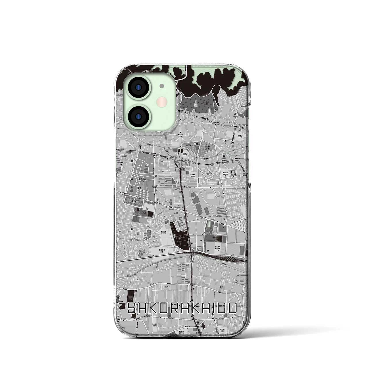 【桜街道(東京都)】地図柄iPhoneケース(クリアタイプ)