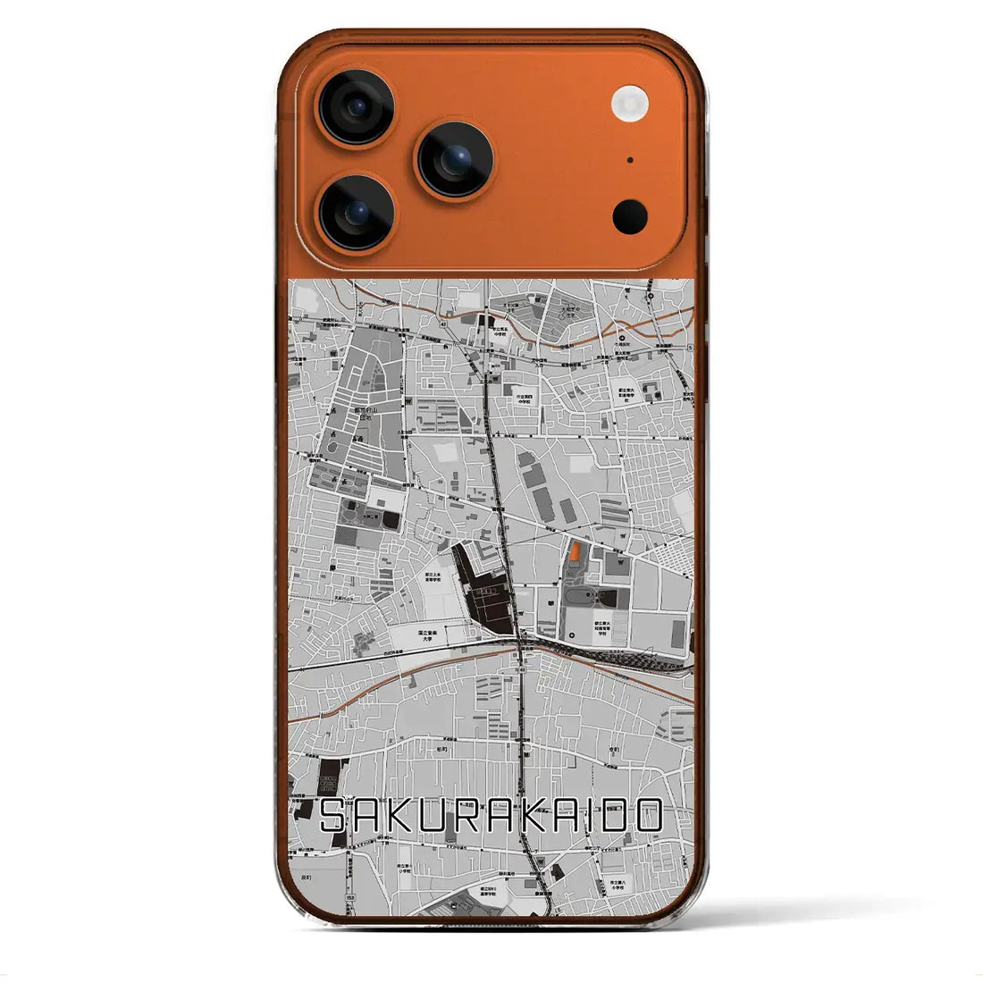 【桜街道(東京都)】地図柄iPhoneケース(クリアタイプ)