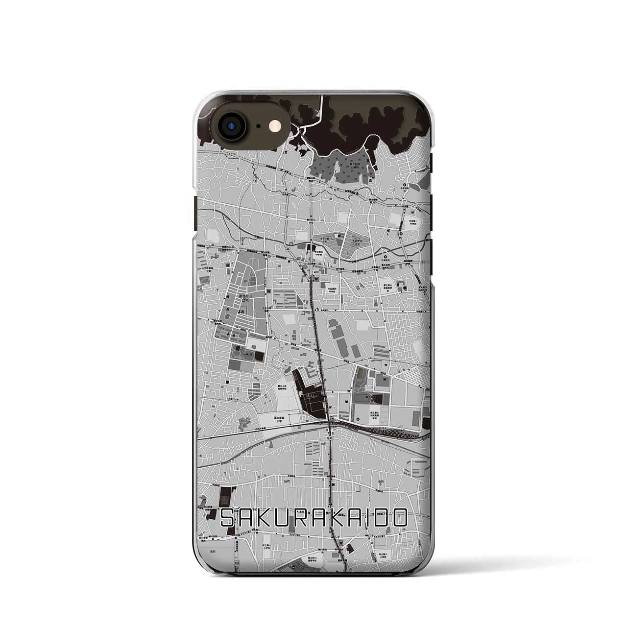 【桜街道(東京都)】地図柄iPhoneケース(クリアタイプ)