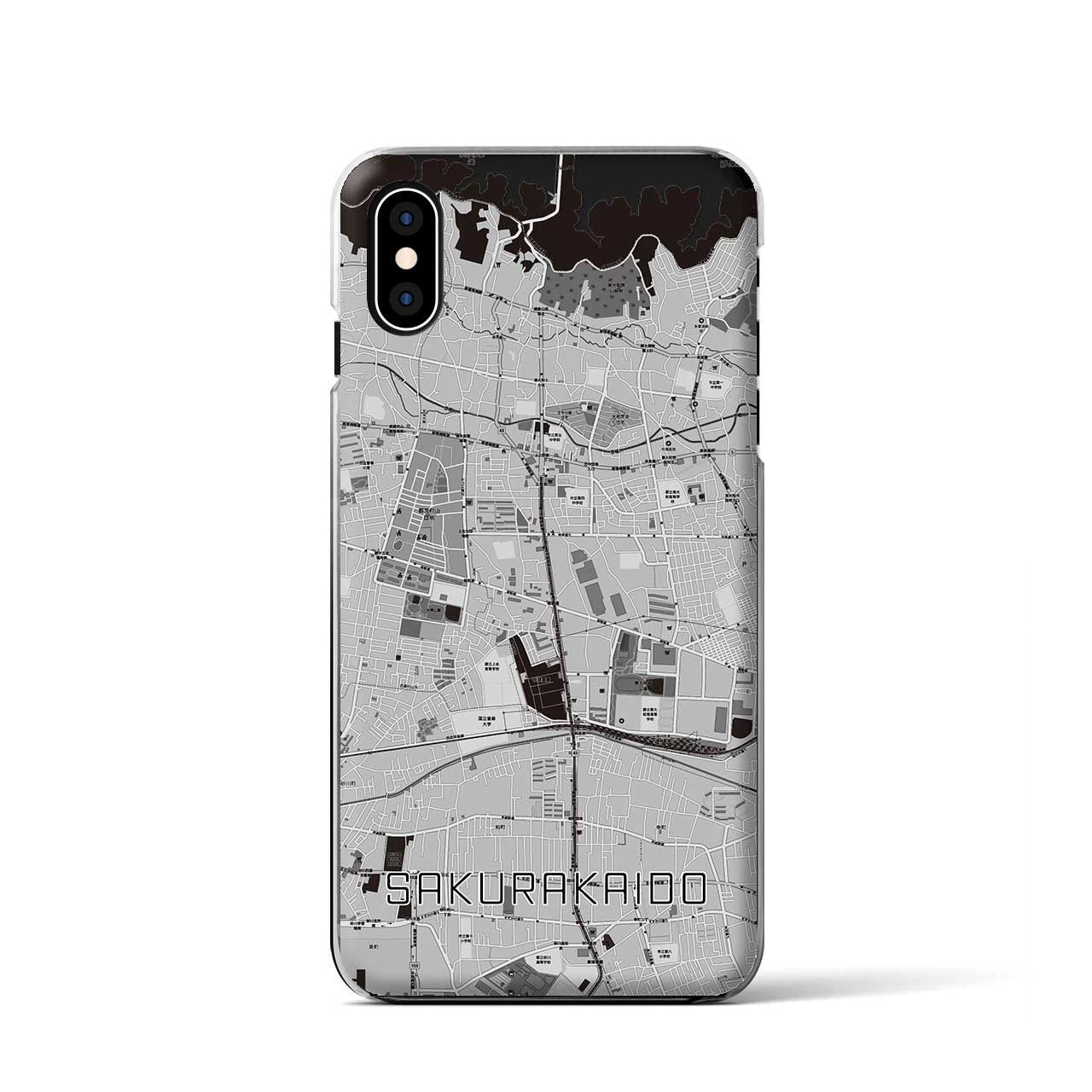 【桜街道(東京都)】地図柄iPhoneケース(クリアタイプ)