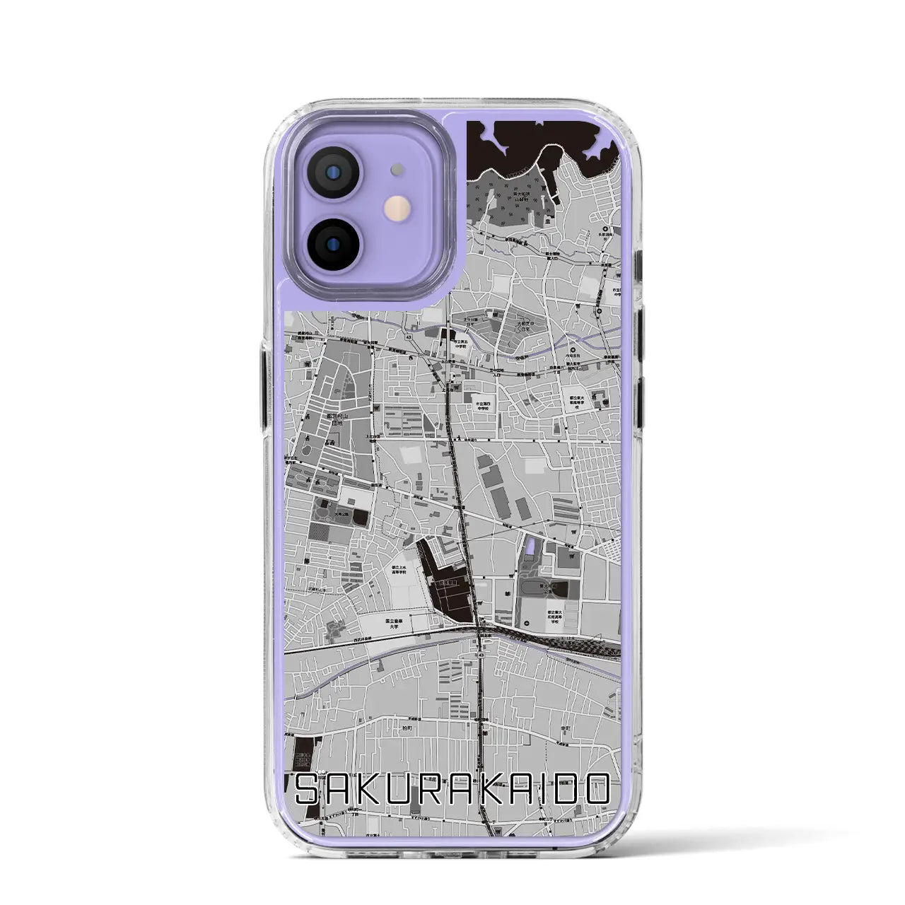 【桜街道(東京都)】地図柄iPhoneケース(MagSafeタイプ)