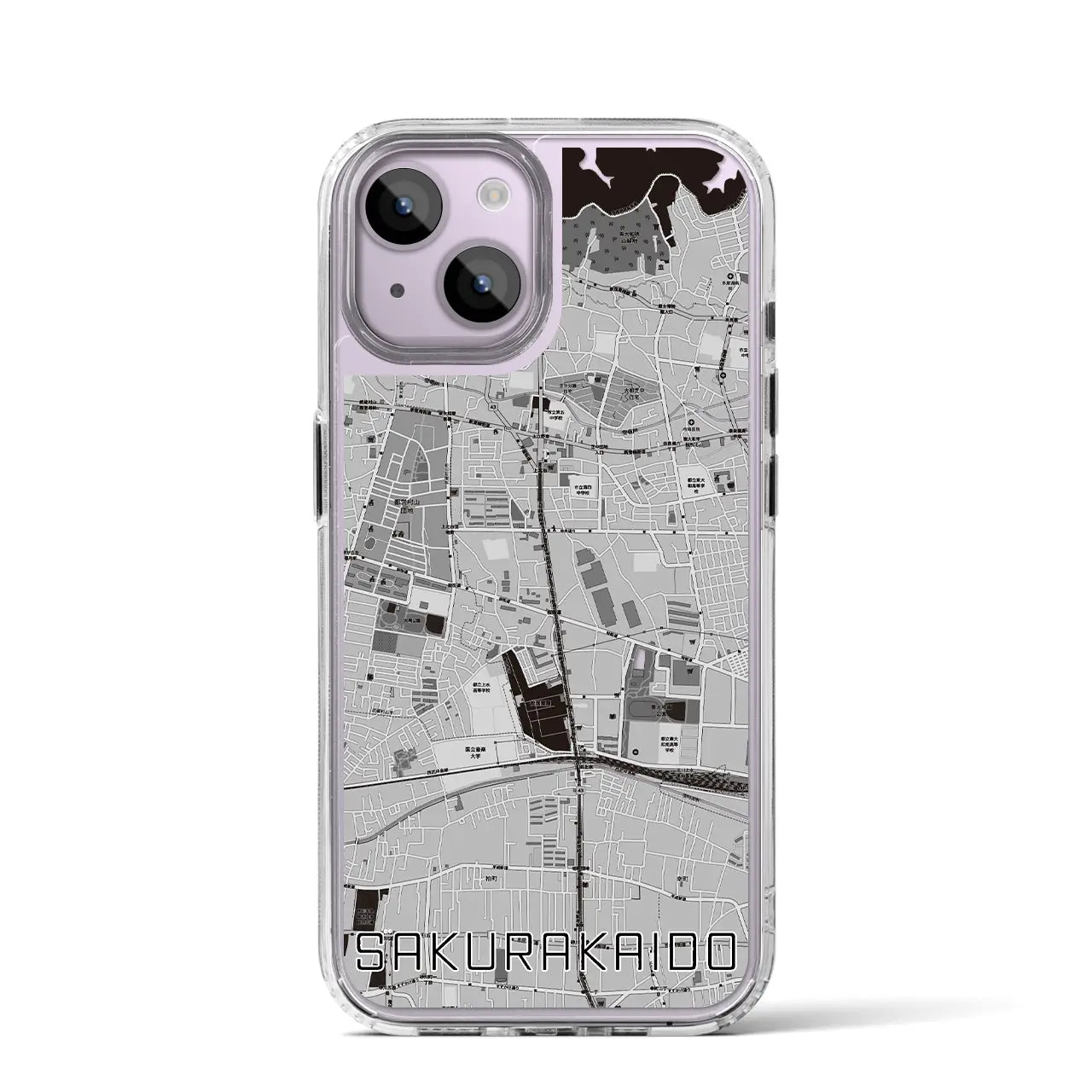 【桜街道(東京都)】地図柄iPhoneケース(MagSafeタイプ)