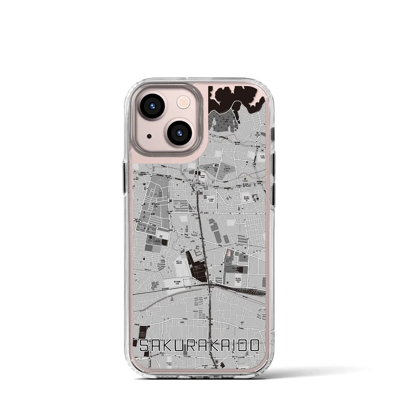 【桜街道(東京都)】地図柄iPhoneケース(MagSafeタイプ)