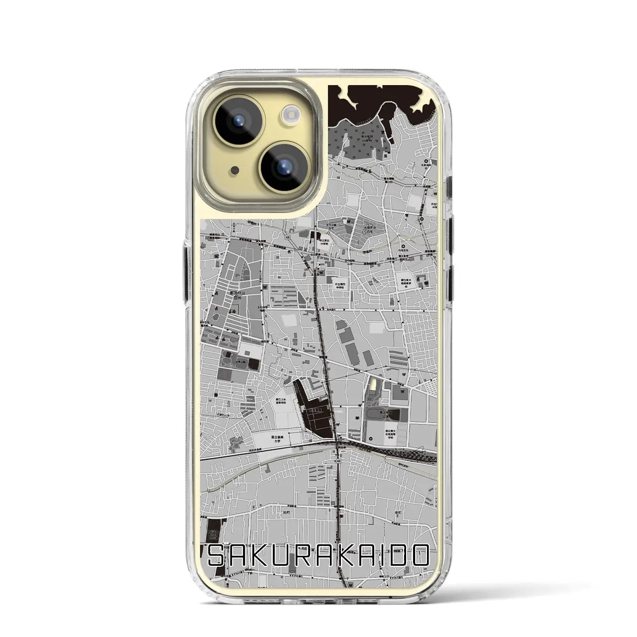 【桜街道(東京都)】地図柄iPhoneケース(MagSafeタイプ)