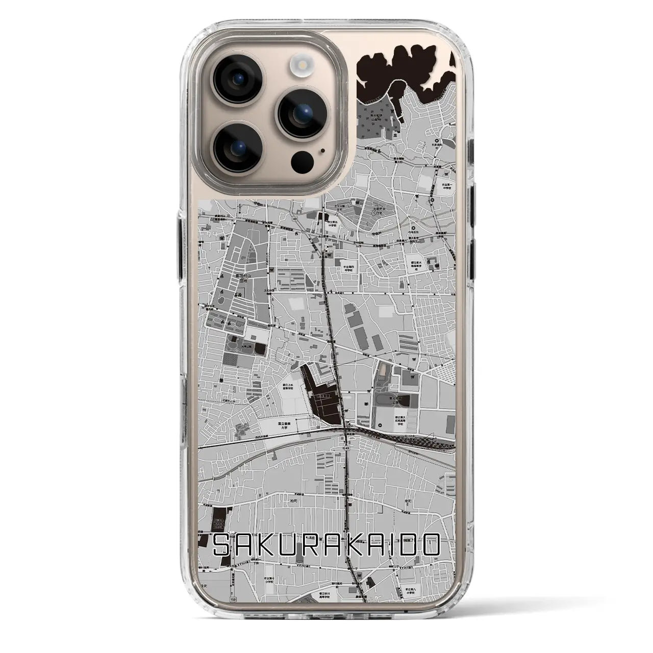 【桜街道(東京都)】地図柄iPhoneケース(MagSafeタイプ)