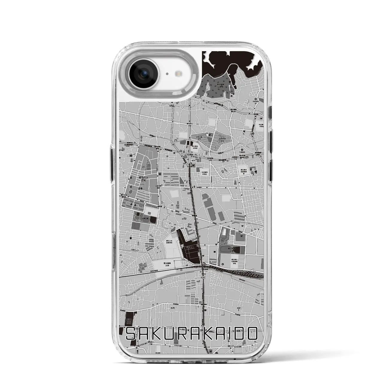 【桜街道(東京都)】地図柄iPhoneケース(MagSafeタイプ)