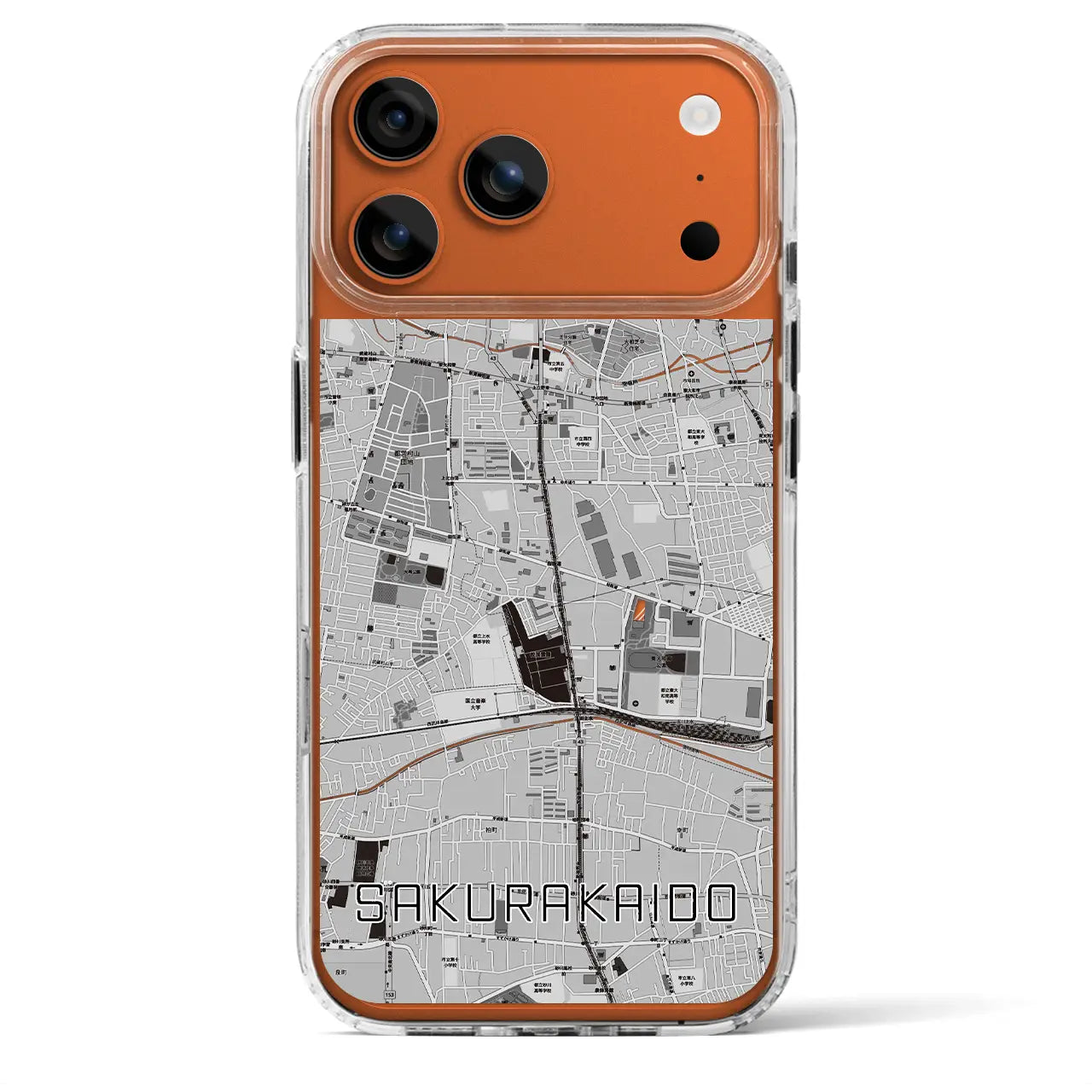 【桜街道(東京都)】地図柄iPhoneケース(MagSafeタイプ)