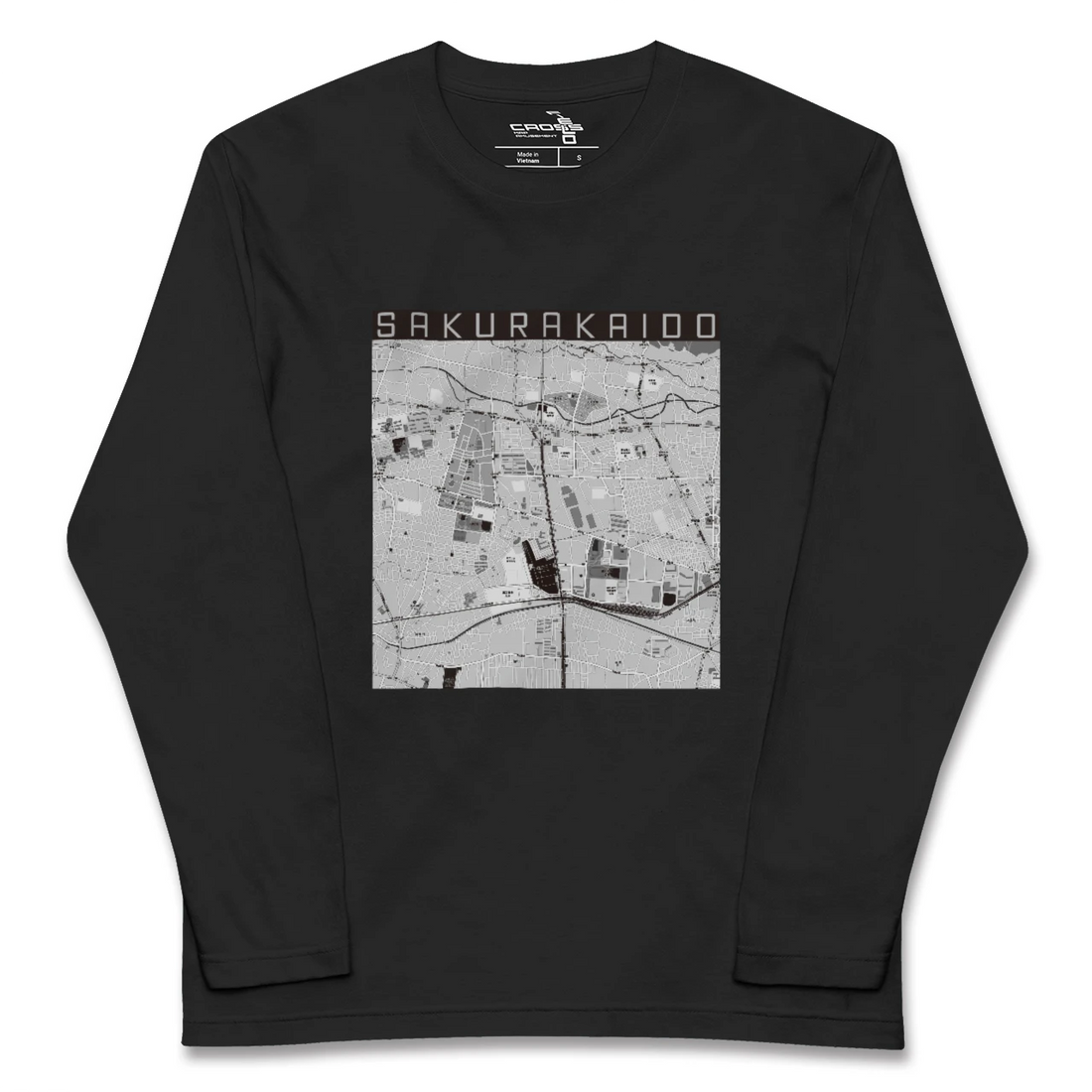 【桜街道(東京都)】地図柄ロングスリーブTシャツ